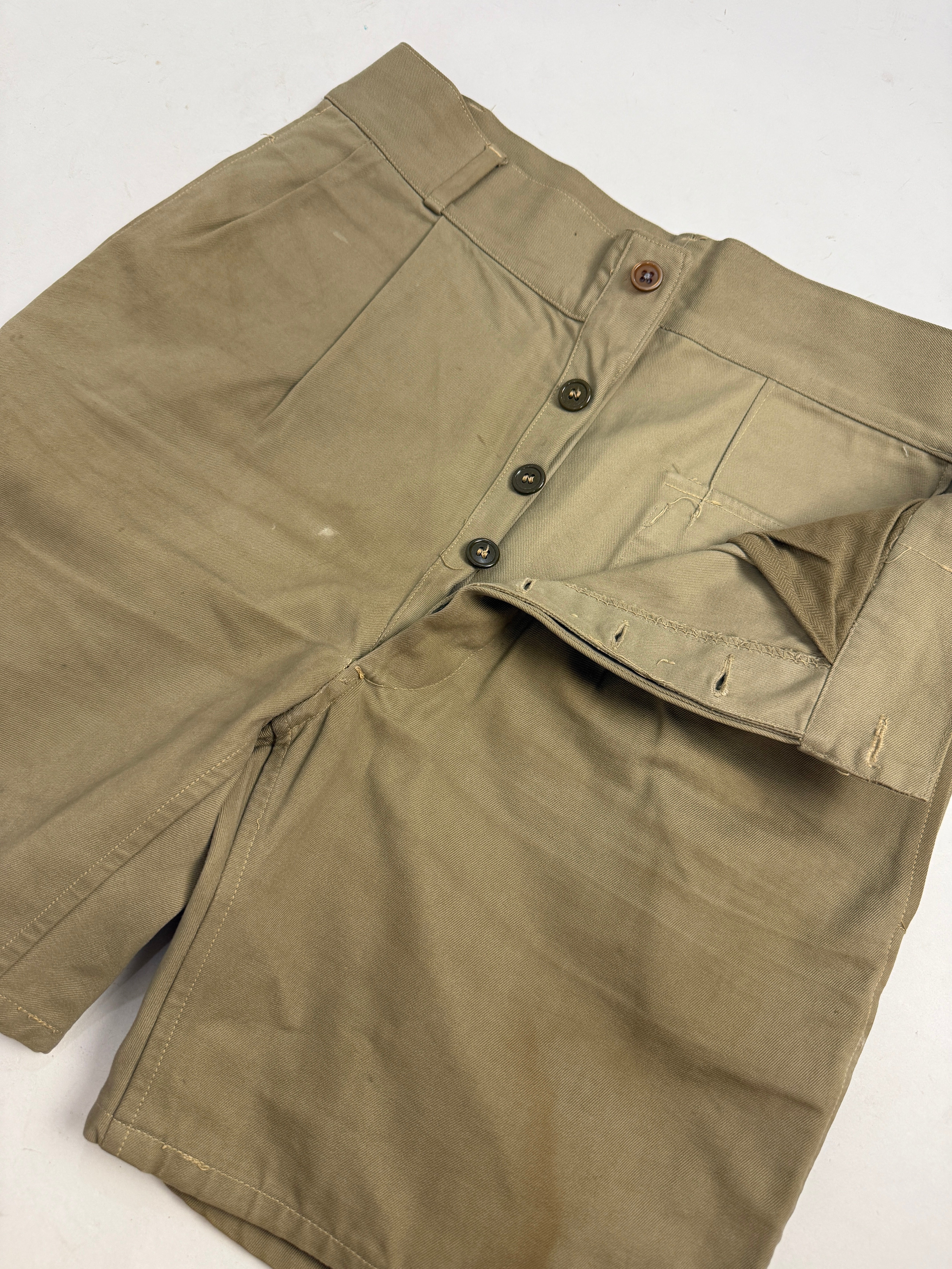 Bermuda Military Cotone Twill Khaki Pince Anni '60 - Taglia 40/S