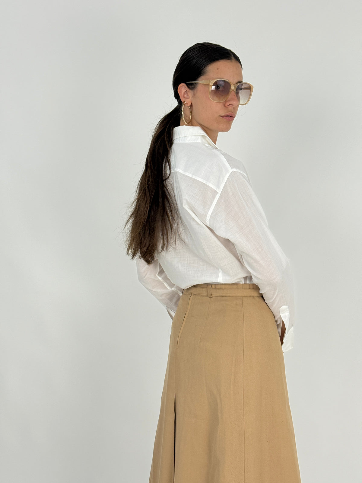 Camicia Vintage con Pizzo Traforato - Taglia L