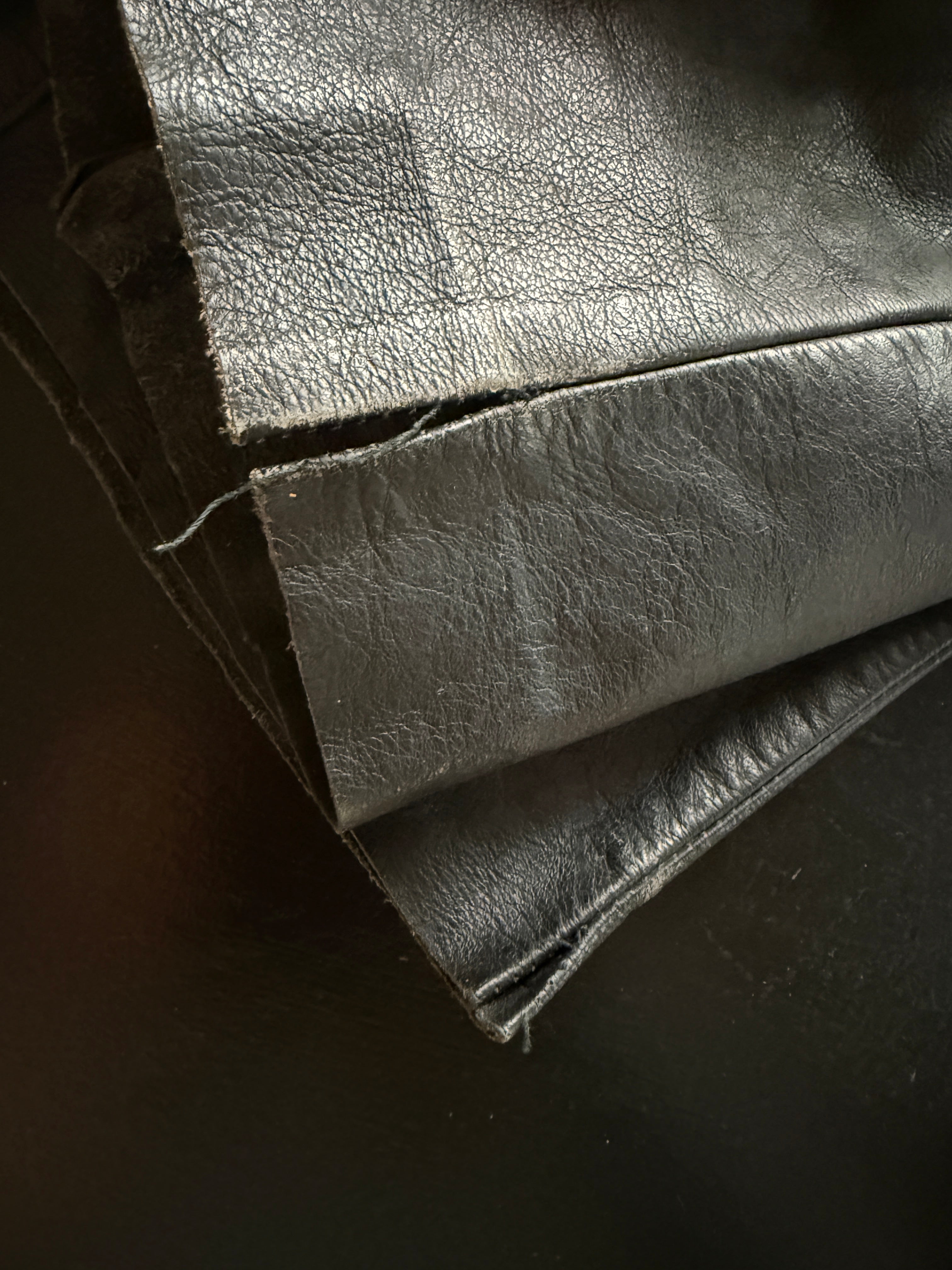 Pantaloni in Pelle Nera Anni '80 - Taglia 48