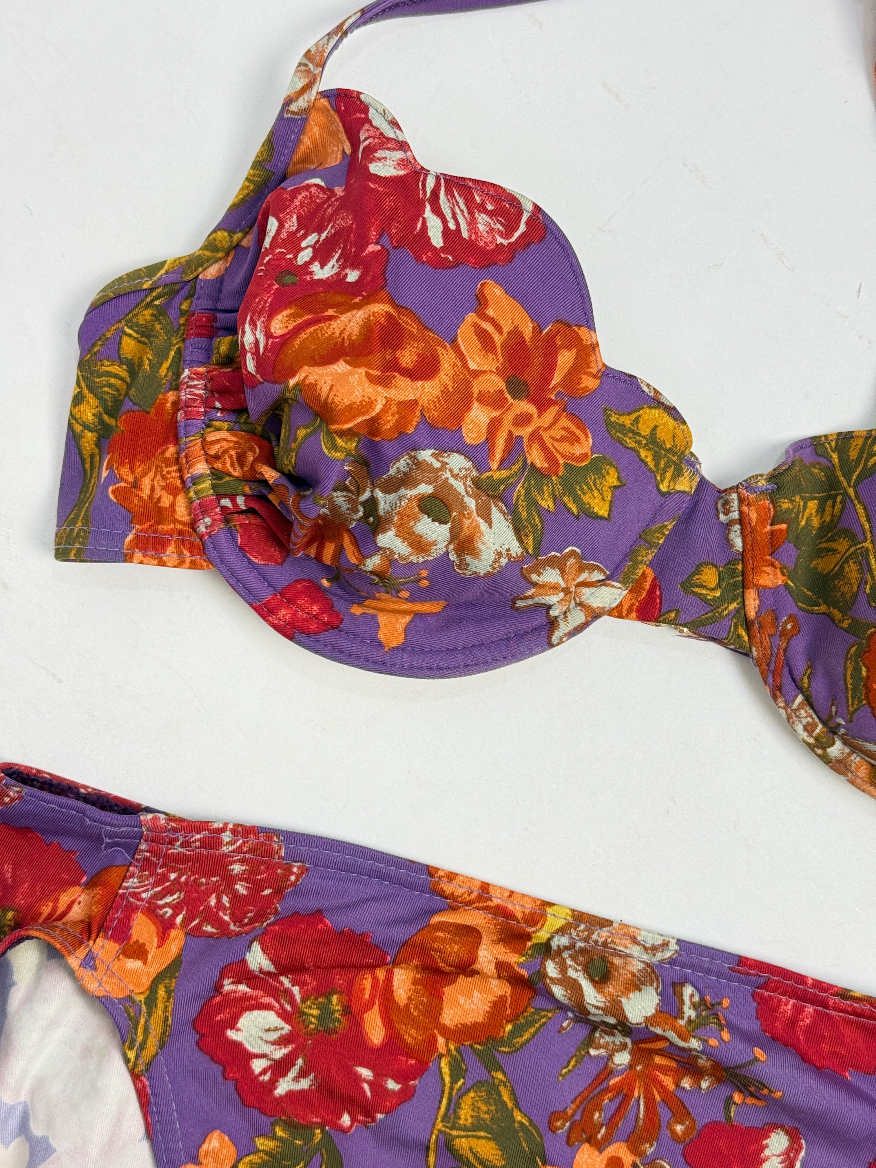 Bikini Vintage Dubin - Made in Italy Floreale Viola Anni '80