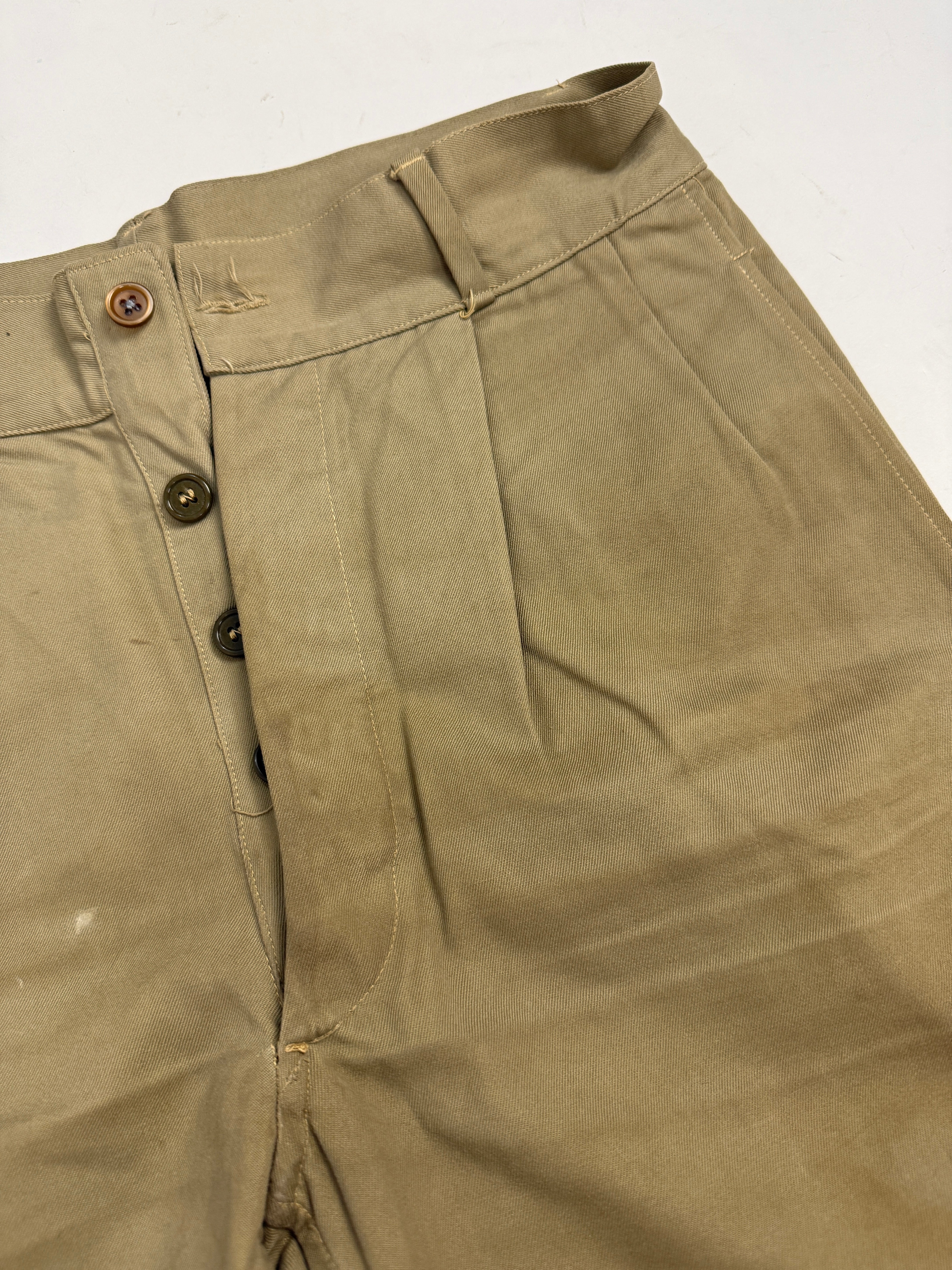 Bermuda Military Cotone Twill Khaki Pince Anni '60 - Taglia 40/S