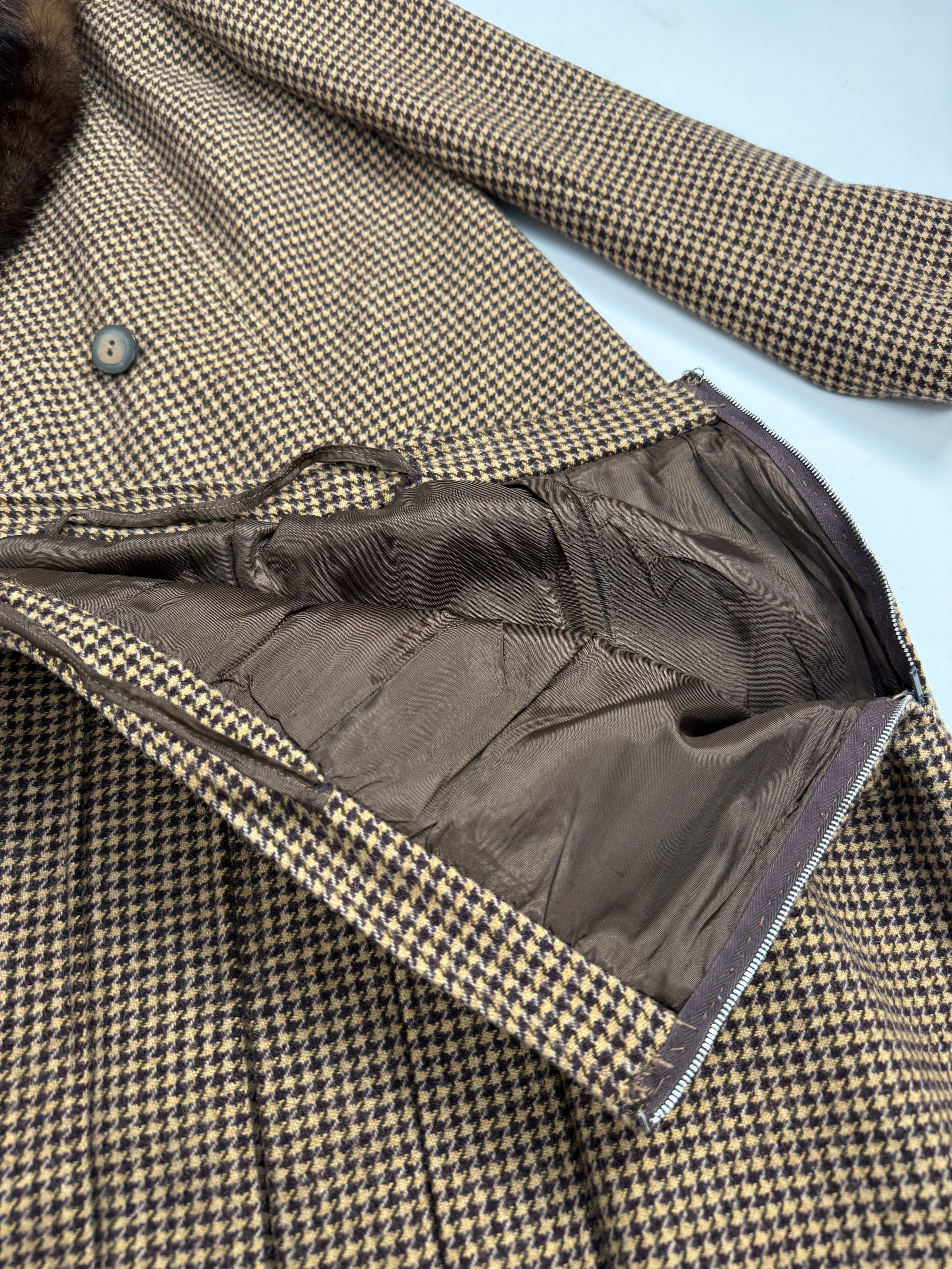 Tailleur sartoriale anni '70 in lana pied de poule