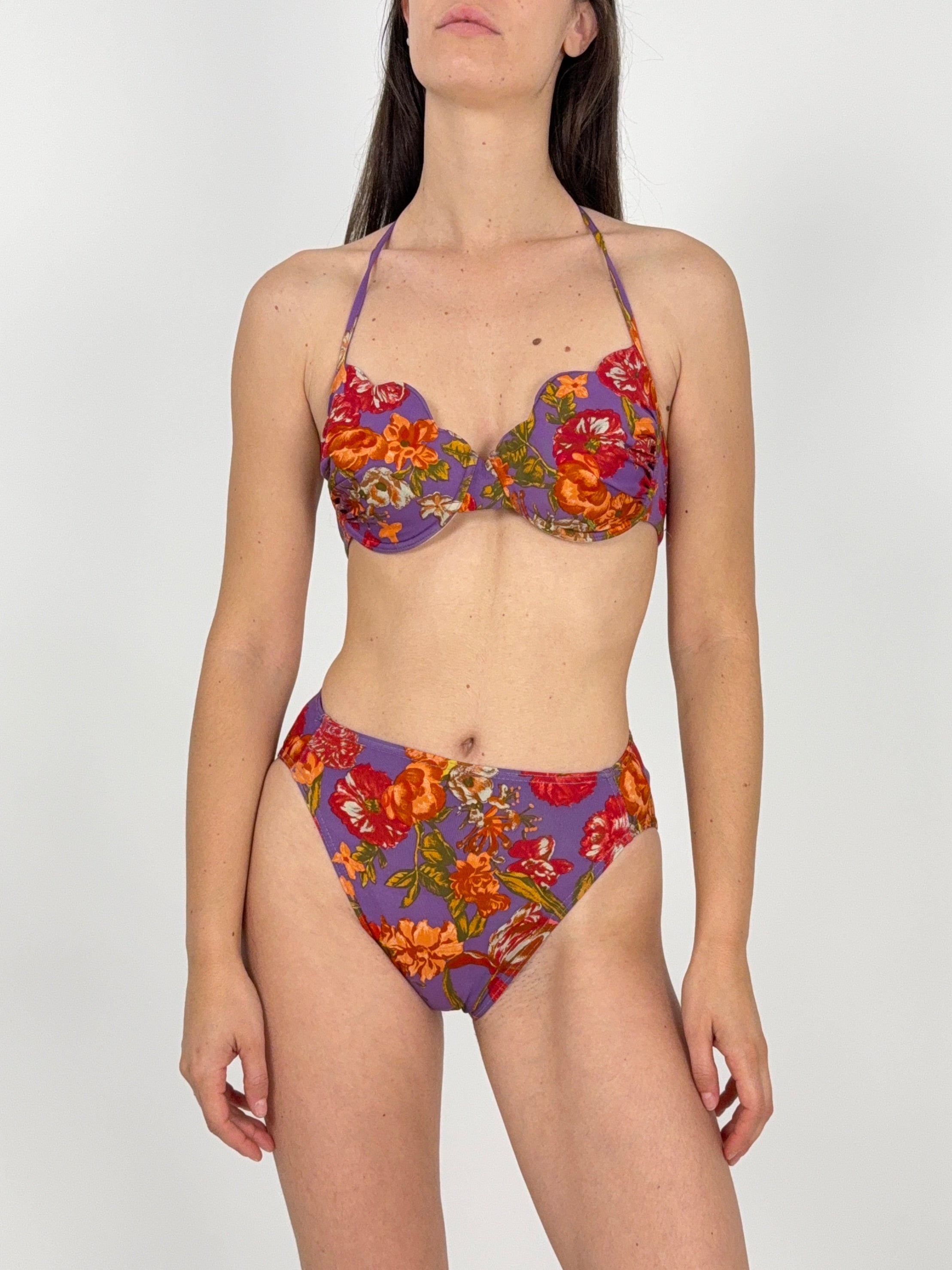 Bikini Vintage Dubin - Made in Italy Floreale Viola Anni '80