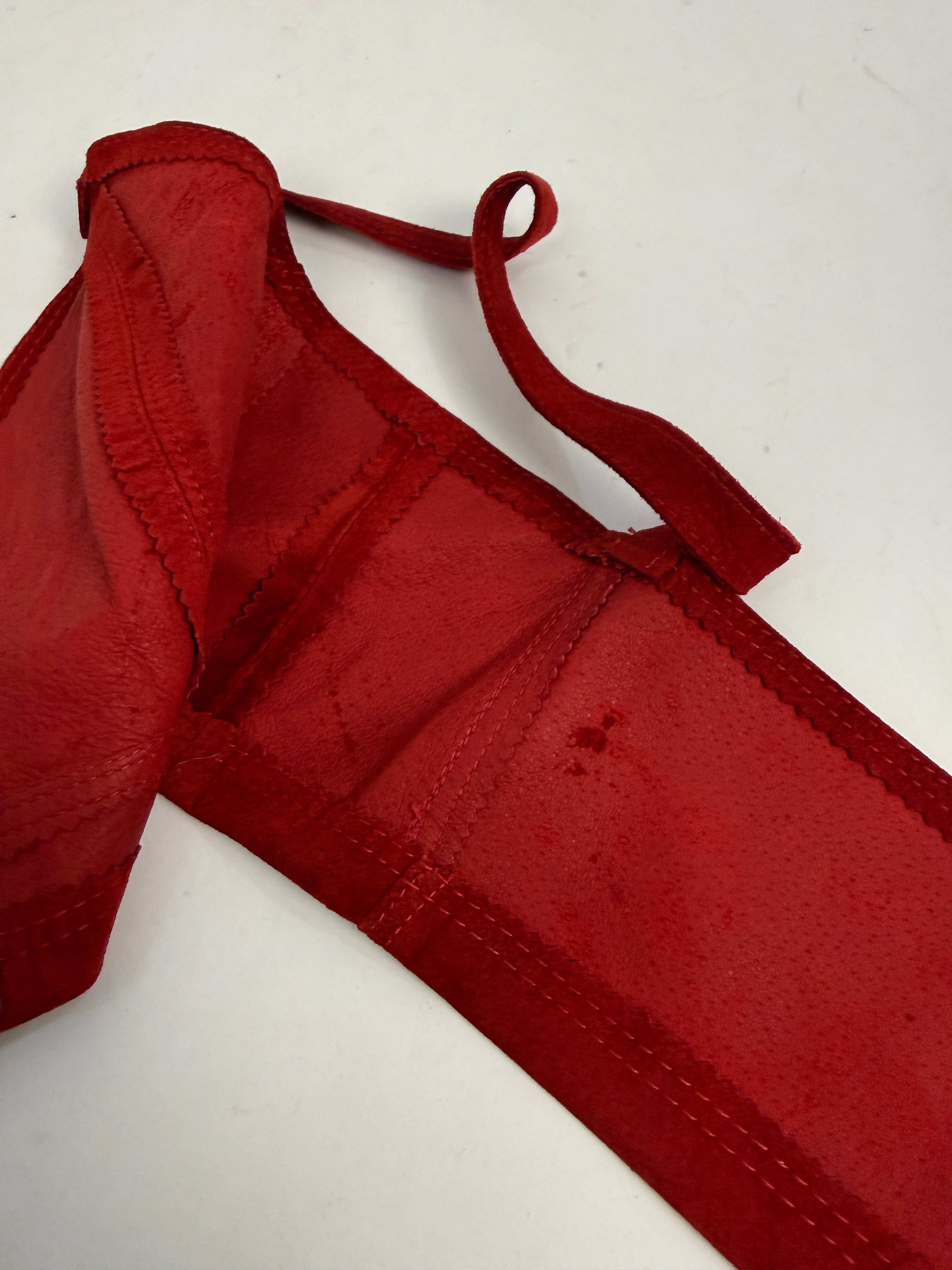 Completo top e minigonna in vera pelle