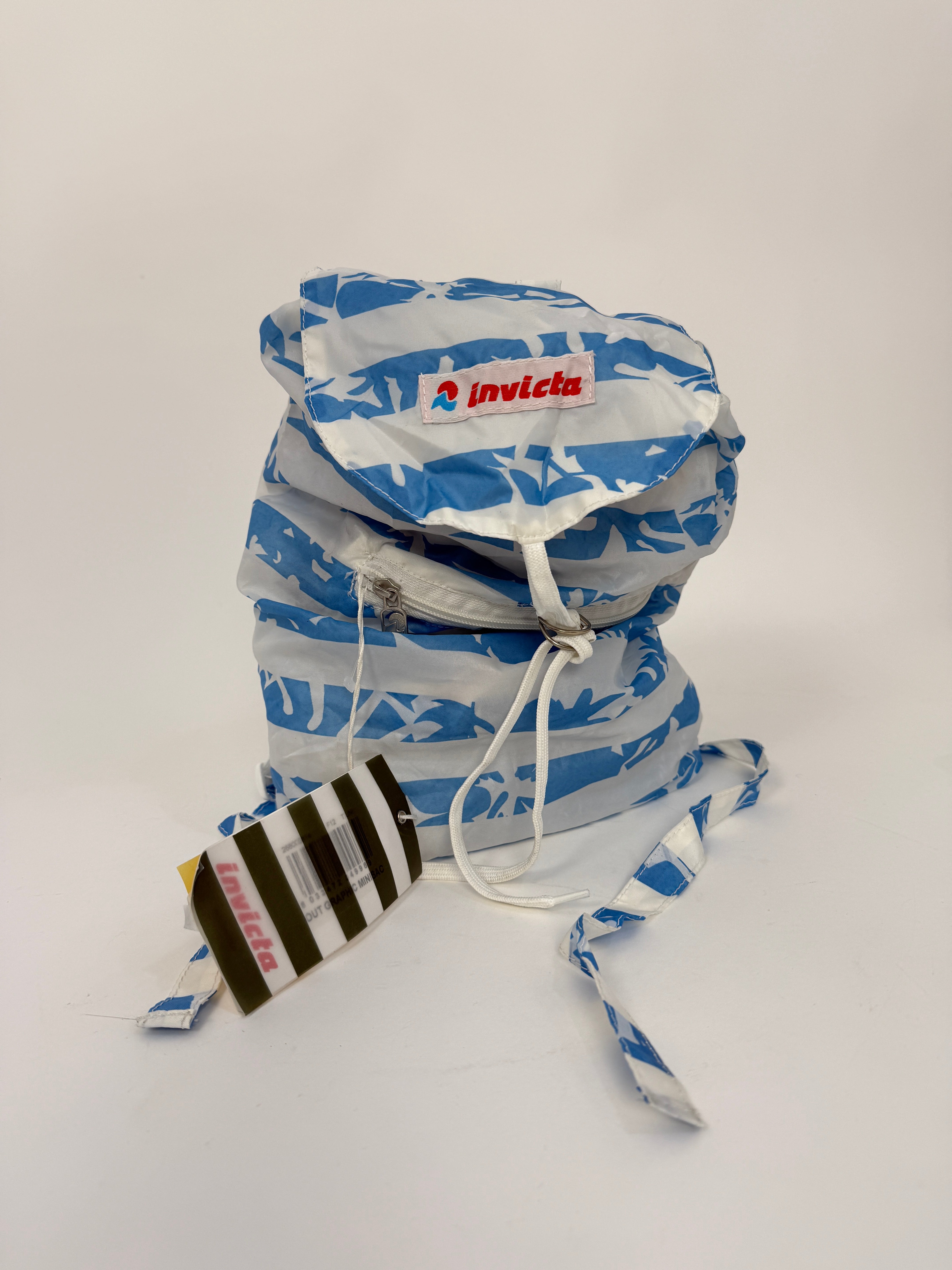 Zainetto Invicta vintage a righe - nylon leggero pieghevole