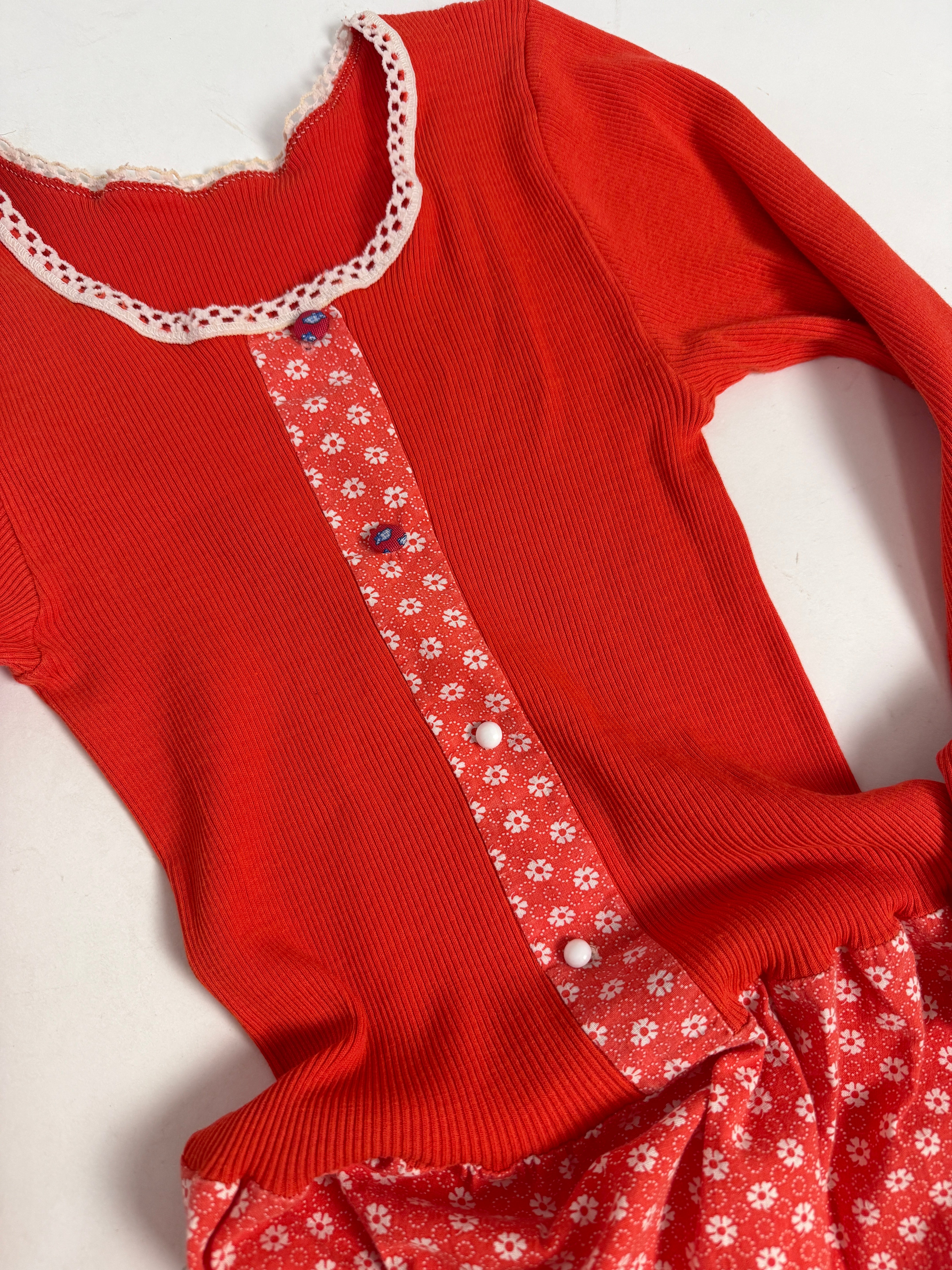 Abito Lungo Prairie Dress Folk Anni '70 - Taglia S/M