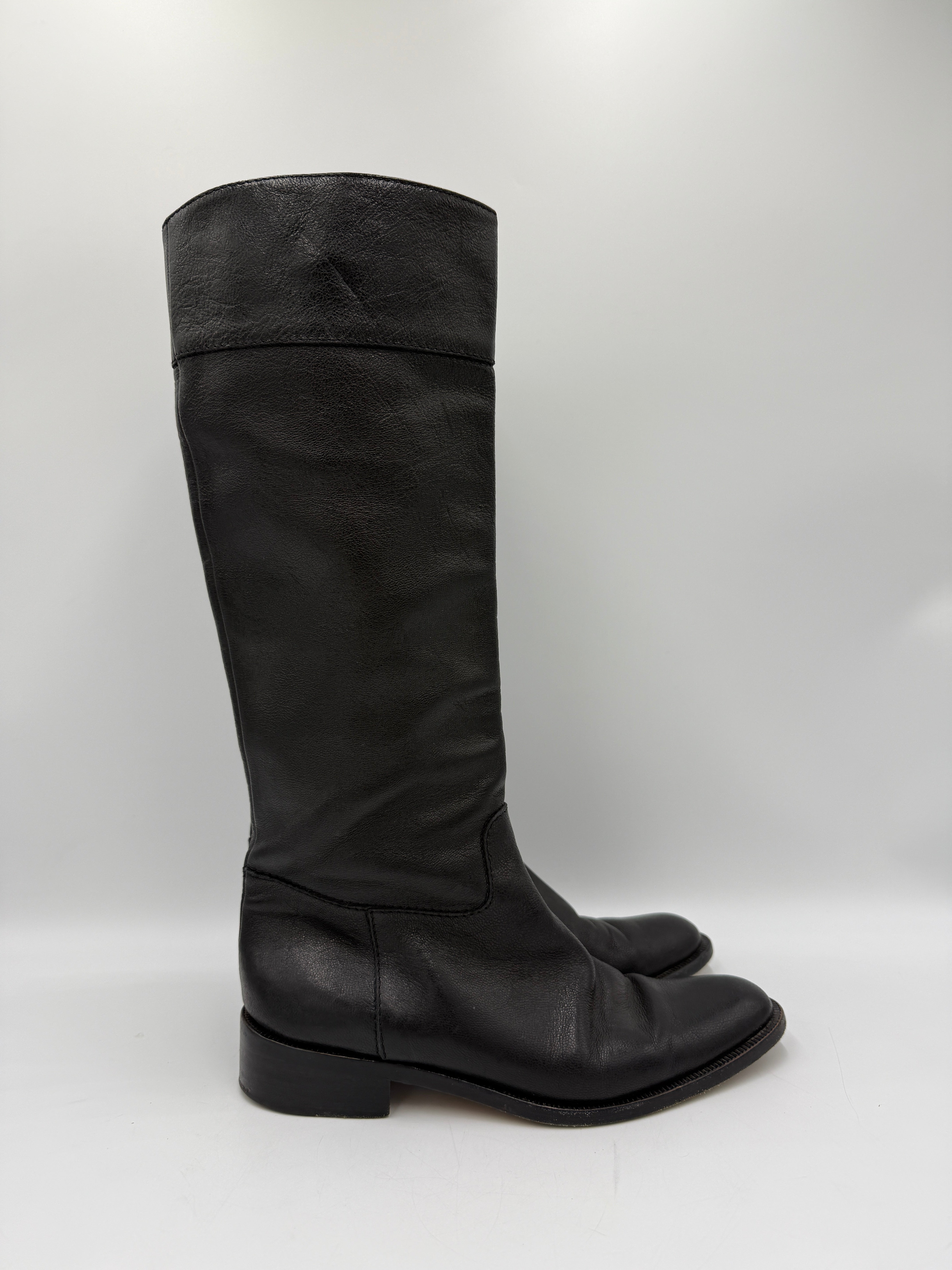 Etro Stivali Vintage in Pelle Nera Alti - Numero 37½