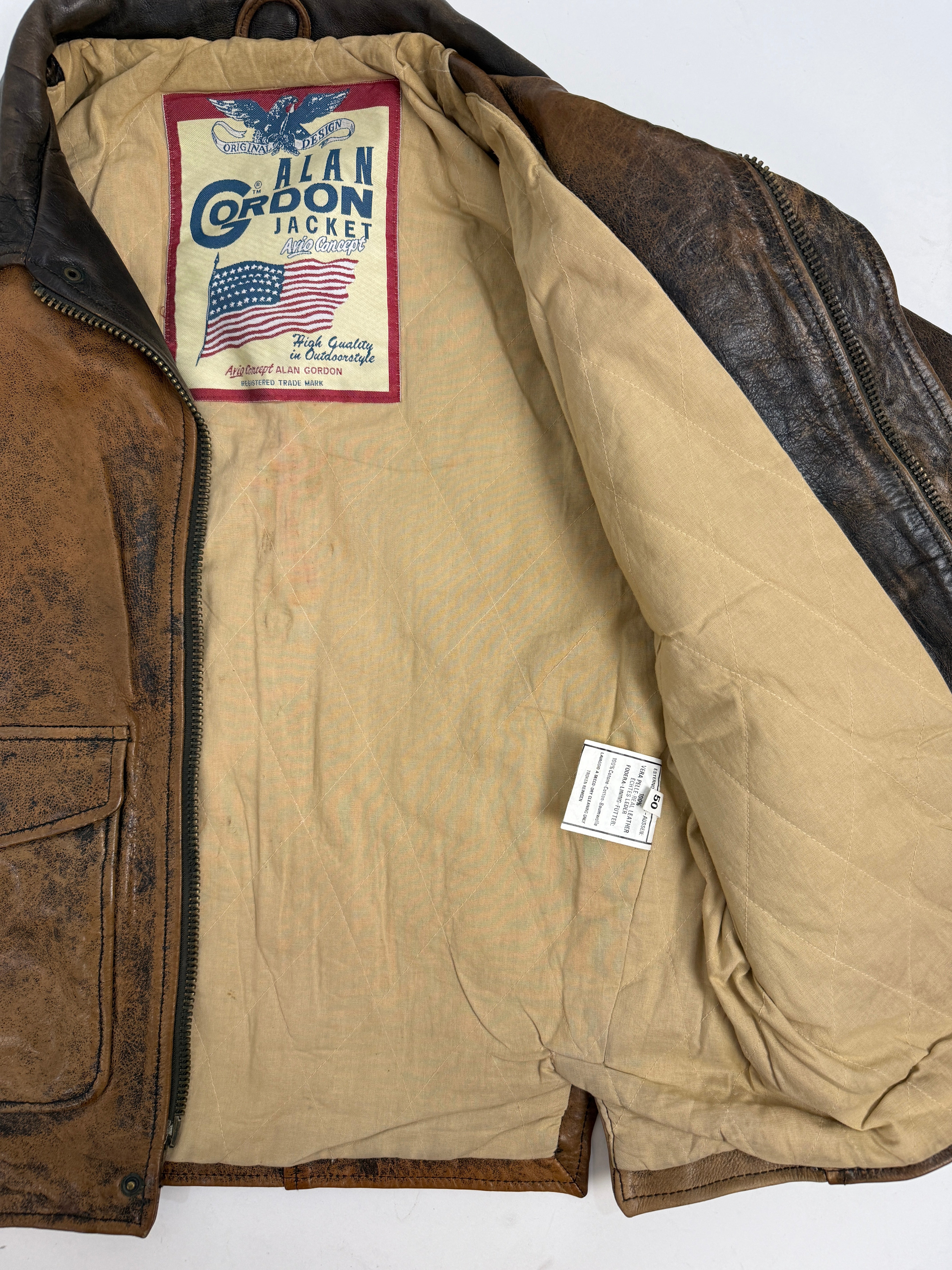 Giacca Alan Gordon da Aviatore in Pelle - Taglia M