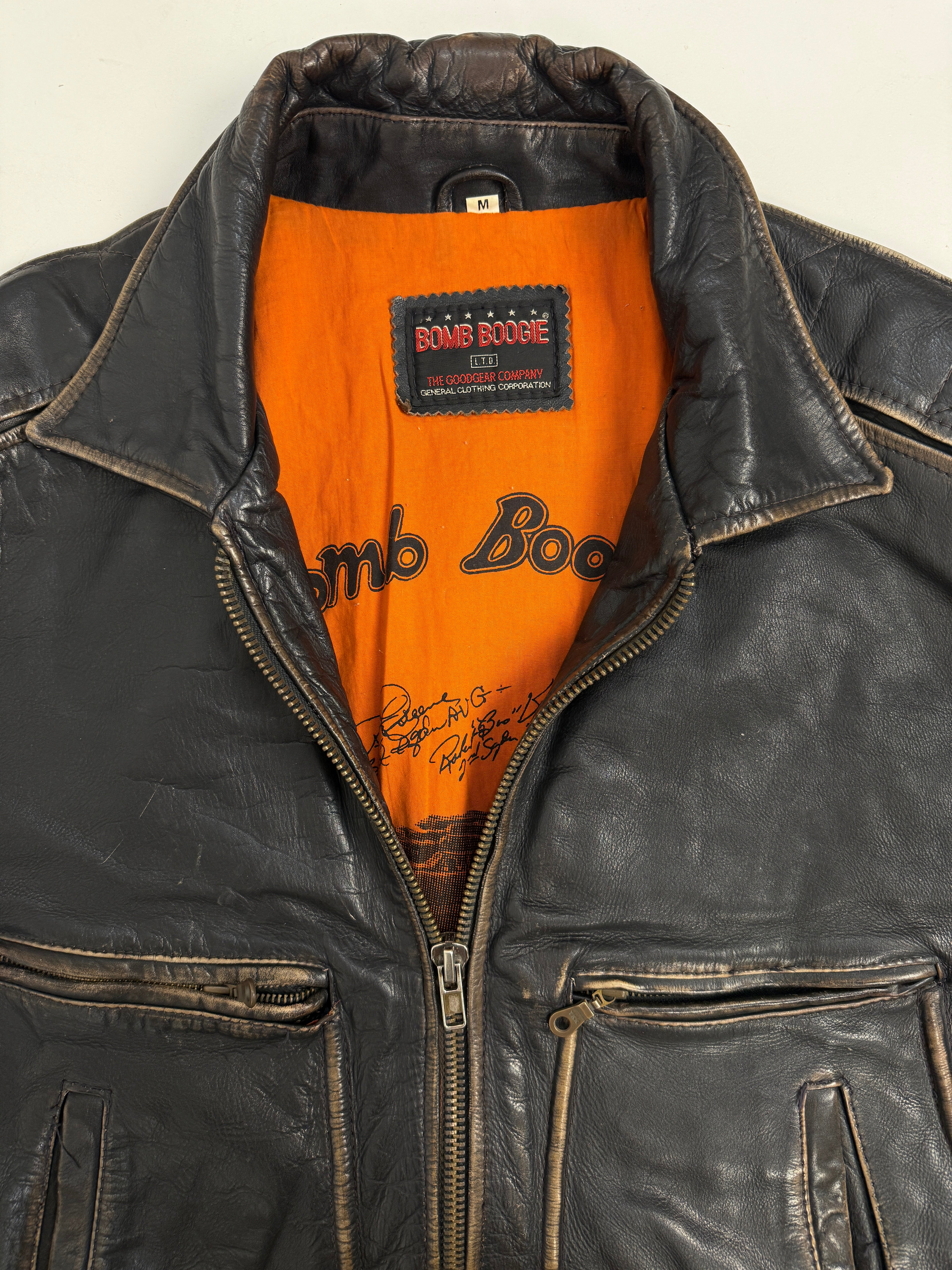 Bomb Boogie Leather Jacket Anni '80/'90 - Taglia M