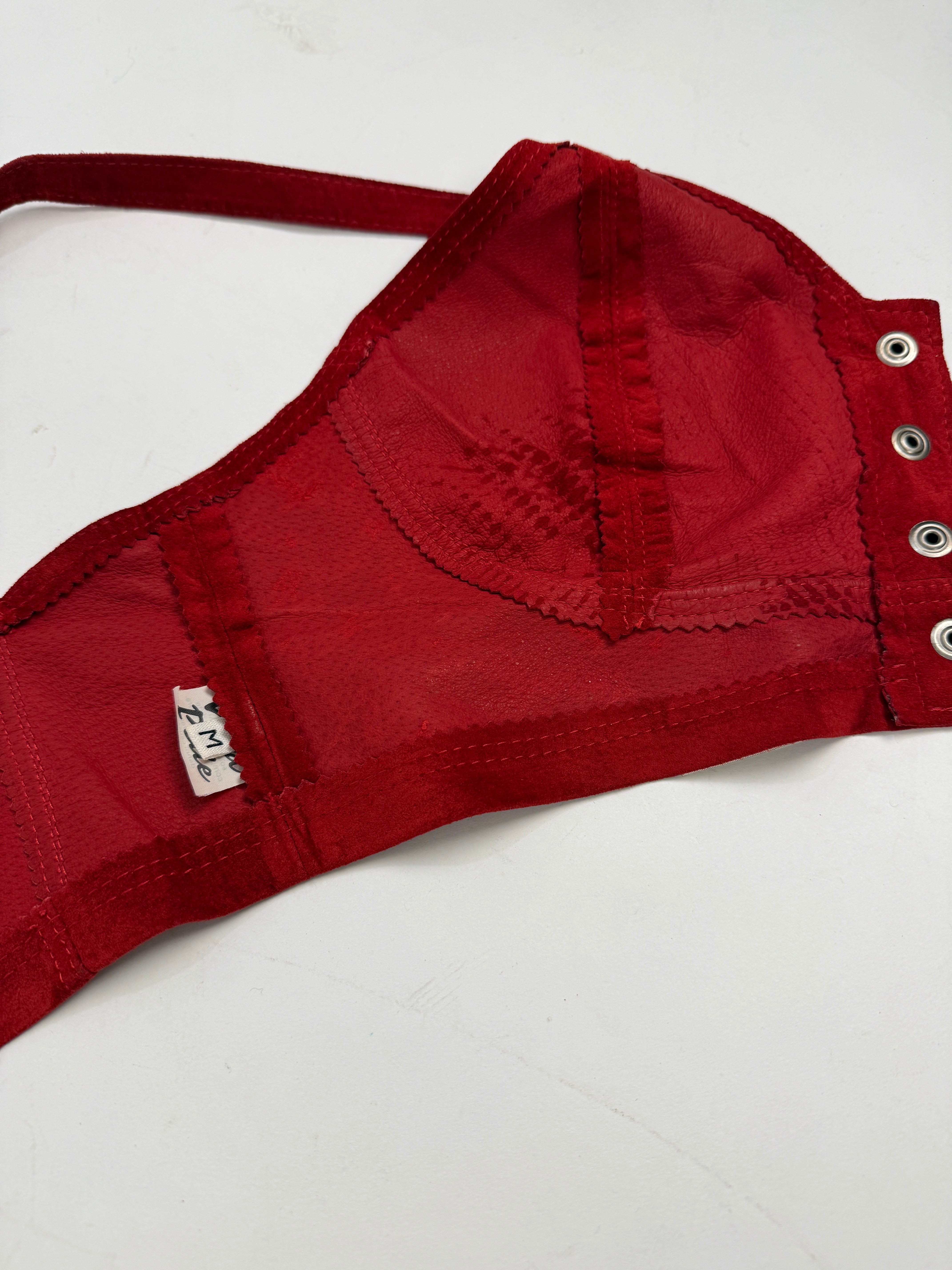 Completo top e minigonna in vera pelle