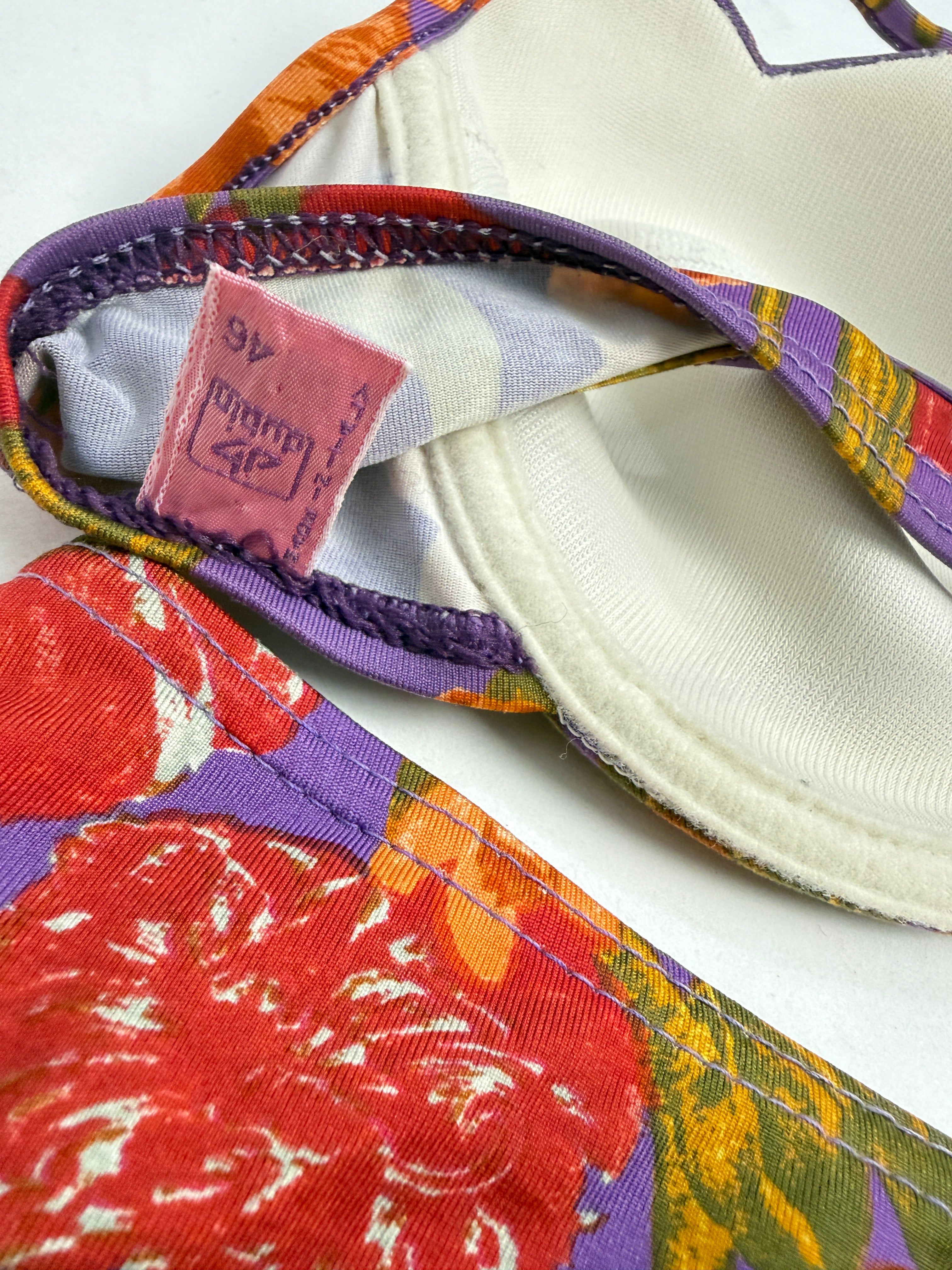 Bikini Vintage Dubin - Made in Italy Floreale Viola Anni '80