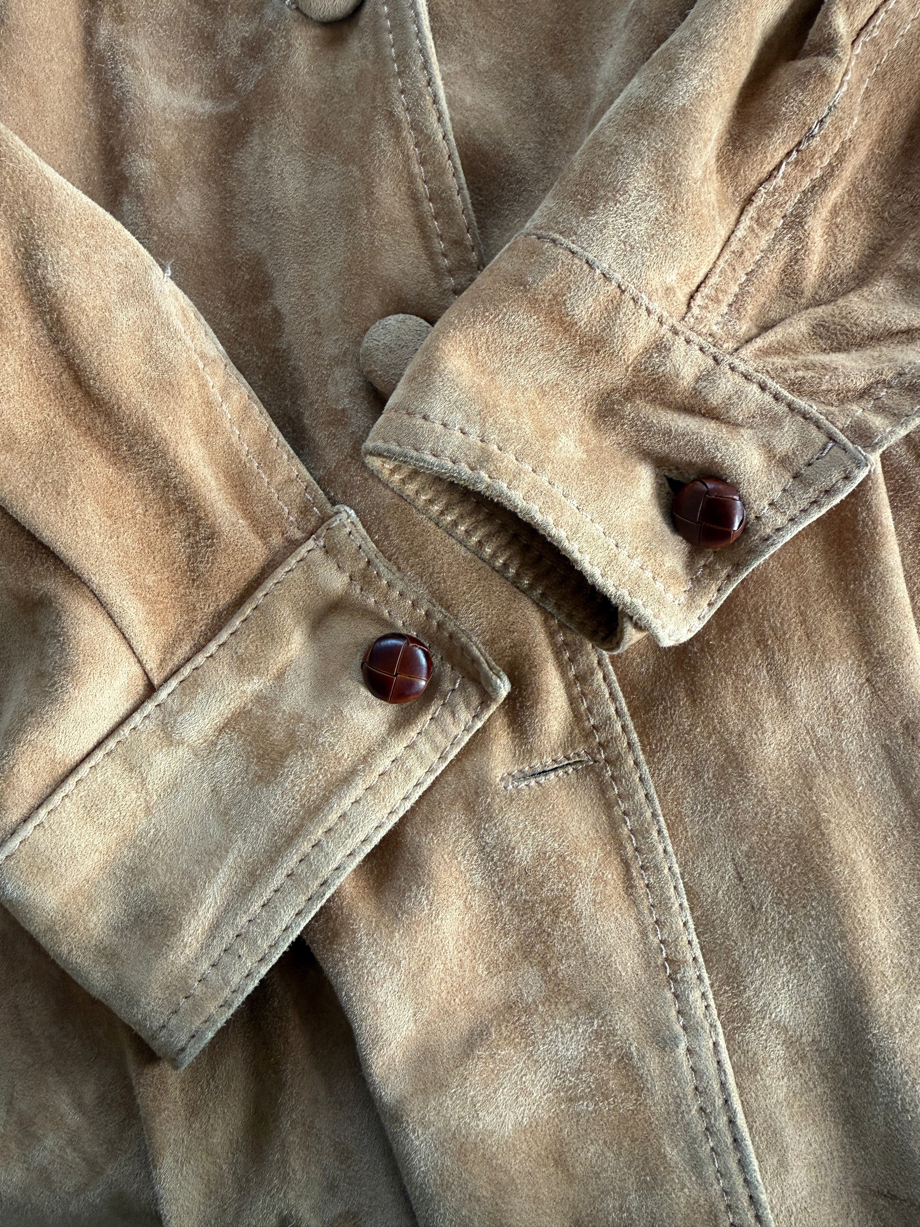 Camicia over in pelle scamosciata vintage