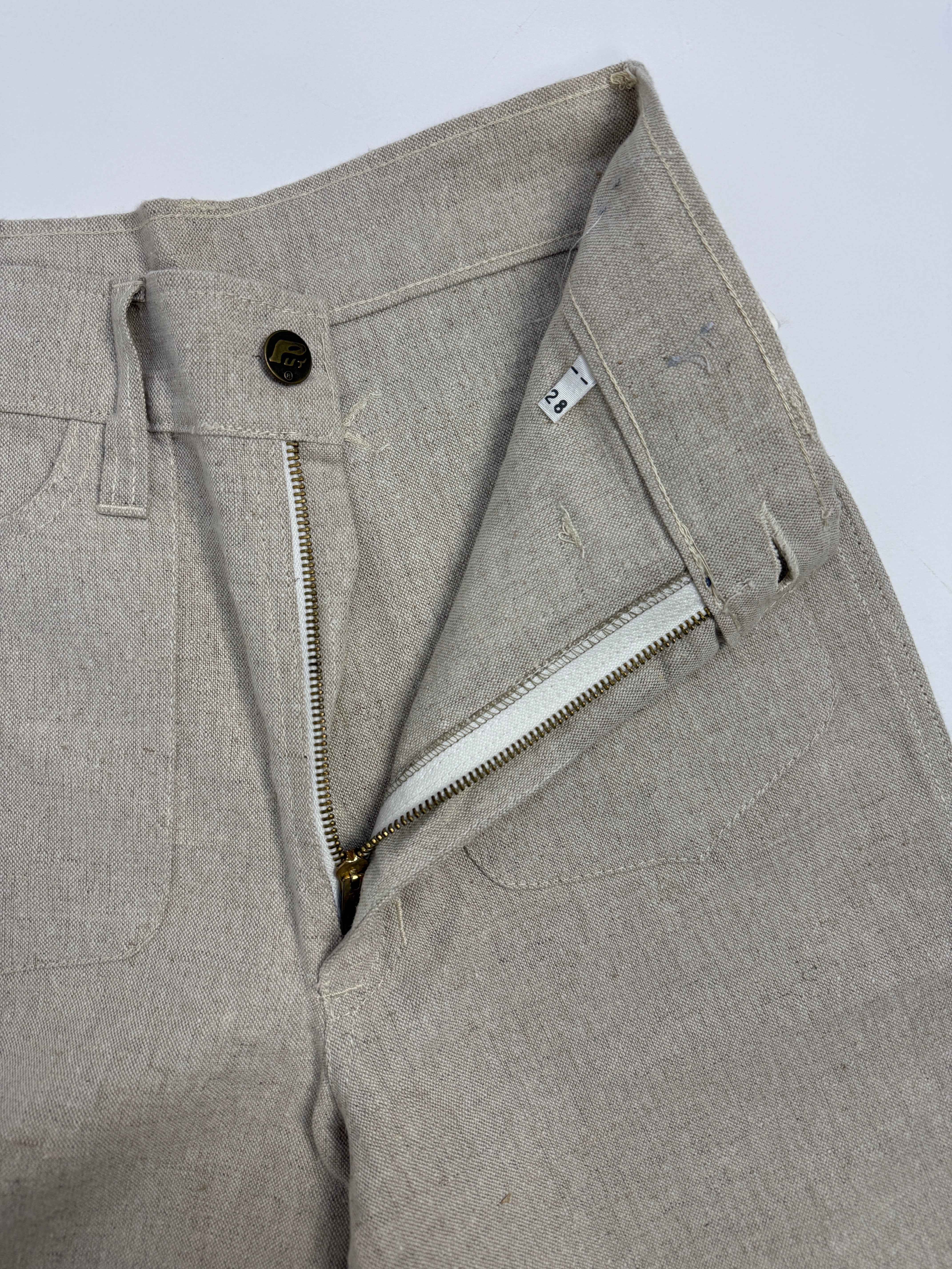 Pantaloni a zampa anni '70 Deadstock - Lino e Cotone
