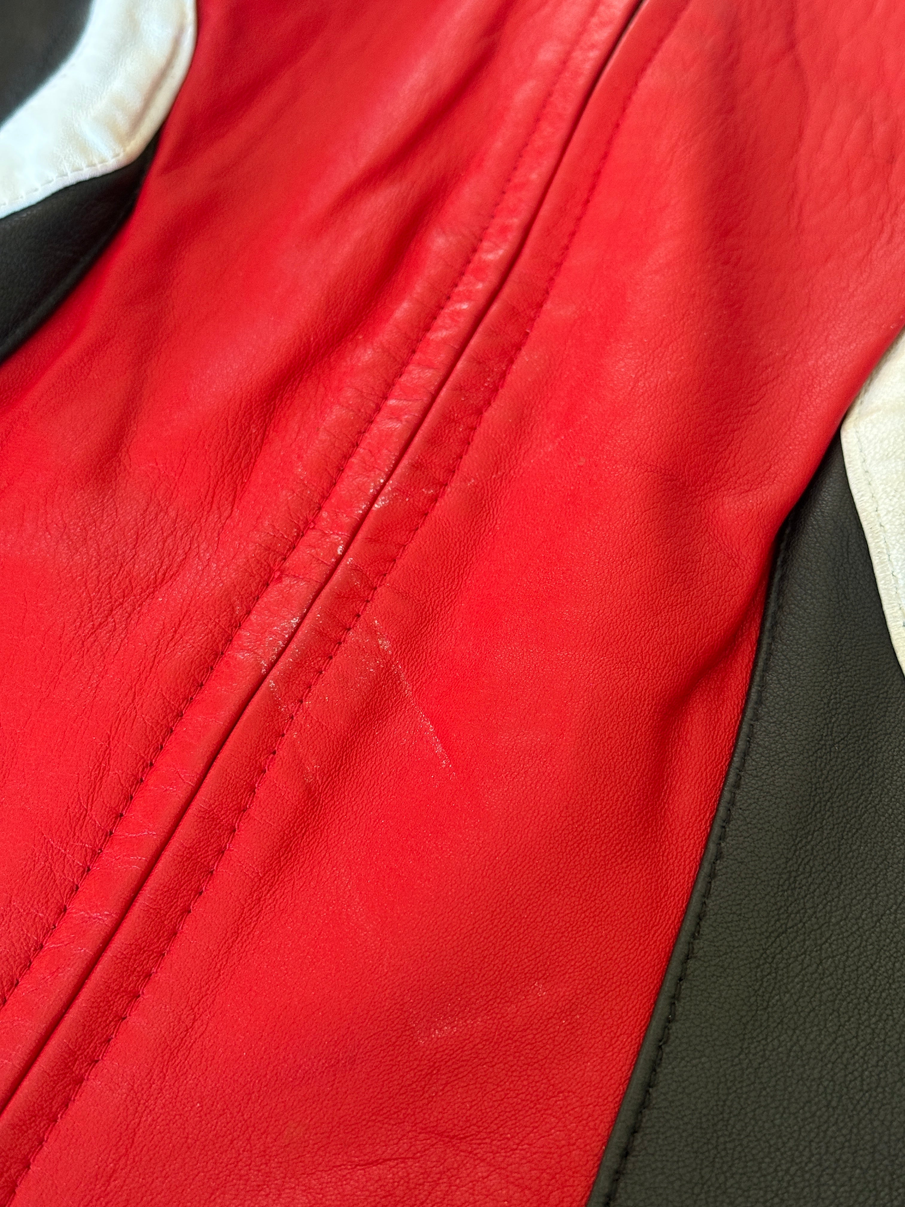 Giacca Moto Racing in Pelle con Maniche Removibili - Taglia M