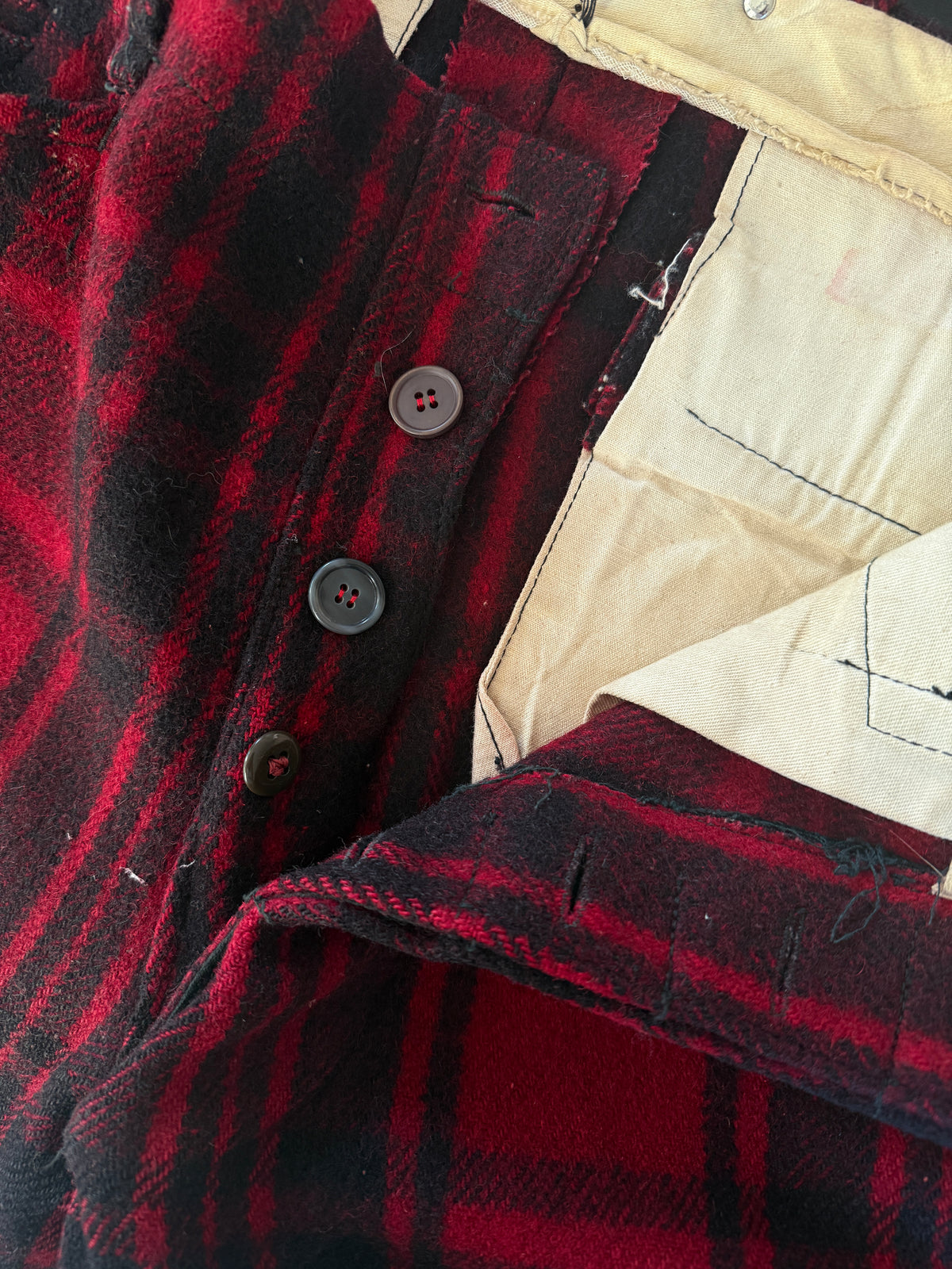 Pantaloni Caccia Soo Woolen Mills Anni '40/'50 Lana Tartan - 52/XL
