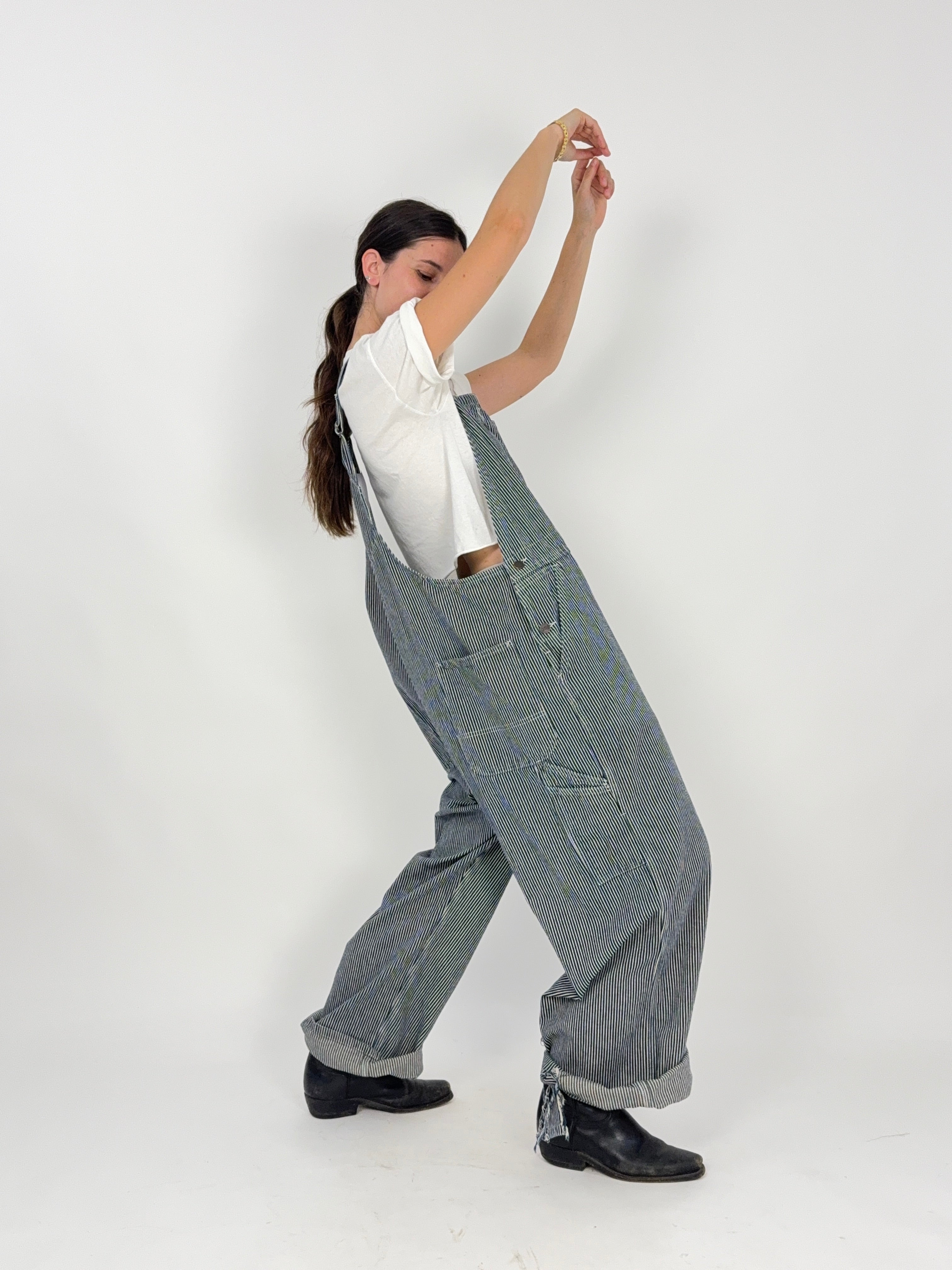 Salopette Dickies vintage Hickory Stripe - Overalls Workwear a righe