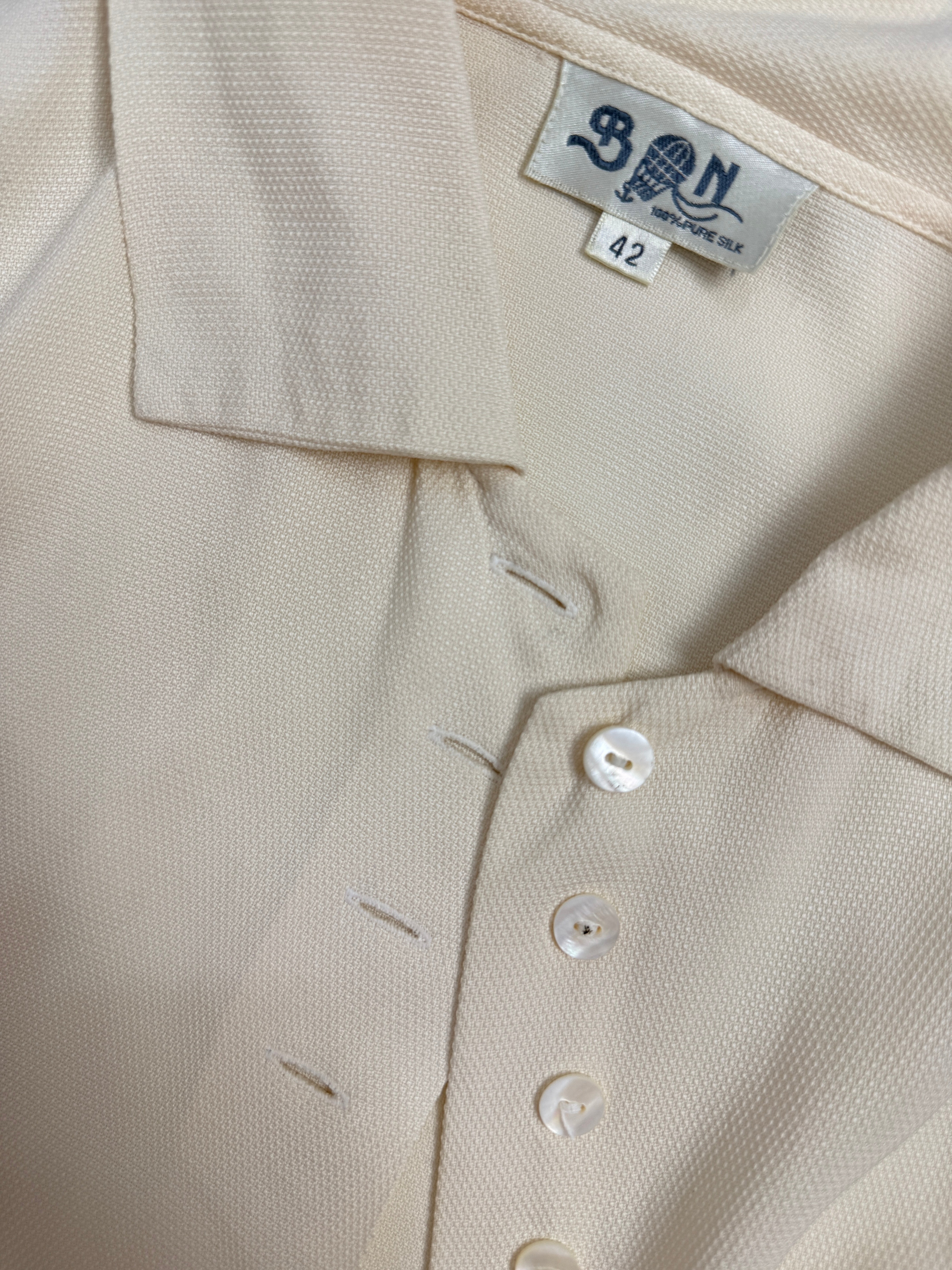 Camicia Balloon in Pura Seta Anni '80 - Taglia L