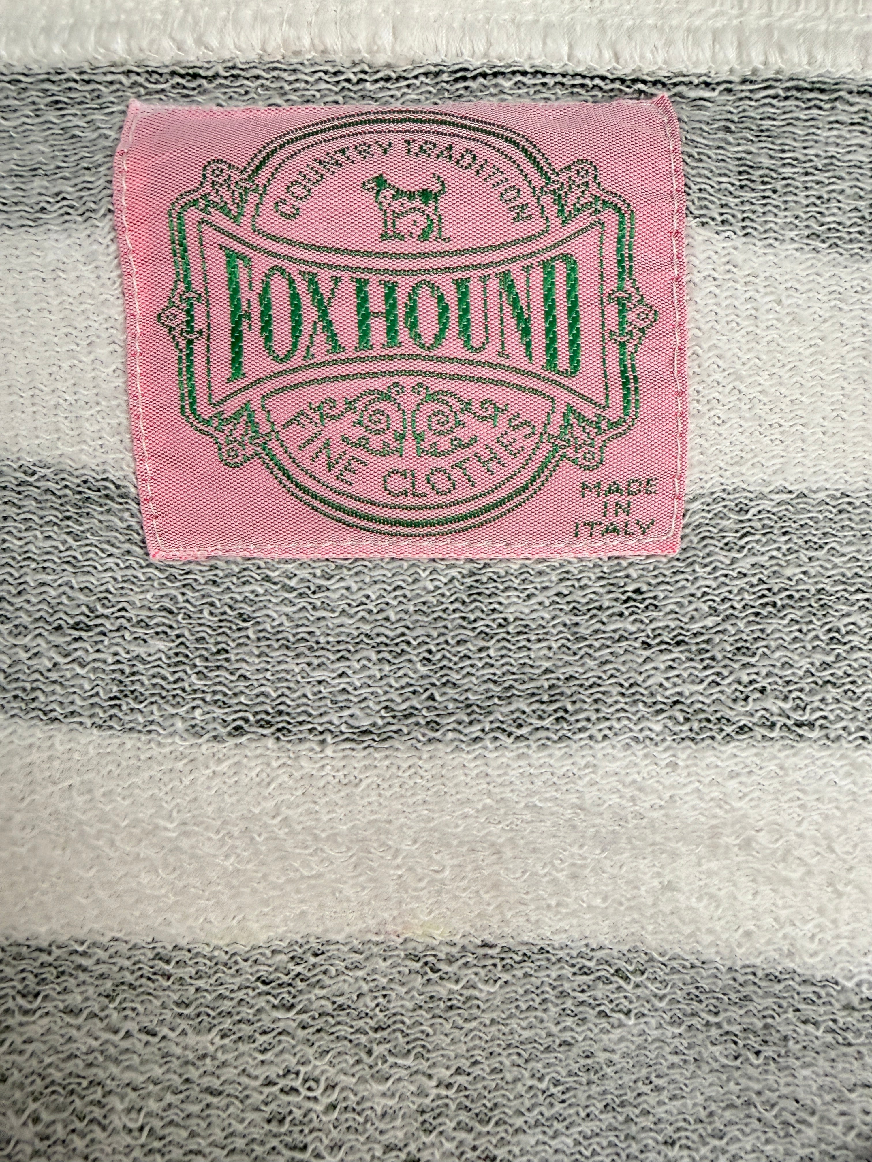 Cardigan Foxhound Cotone a Righe Anni '90 - Taglia XL