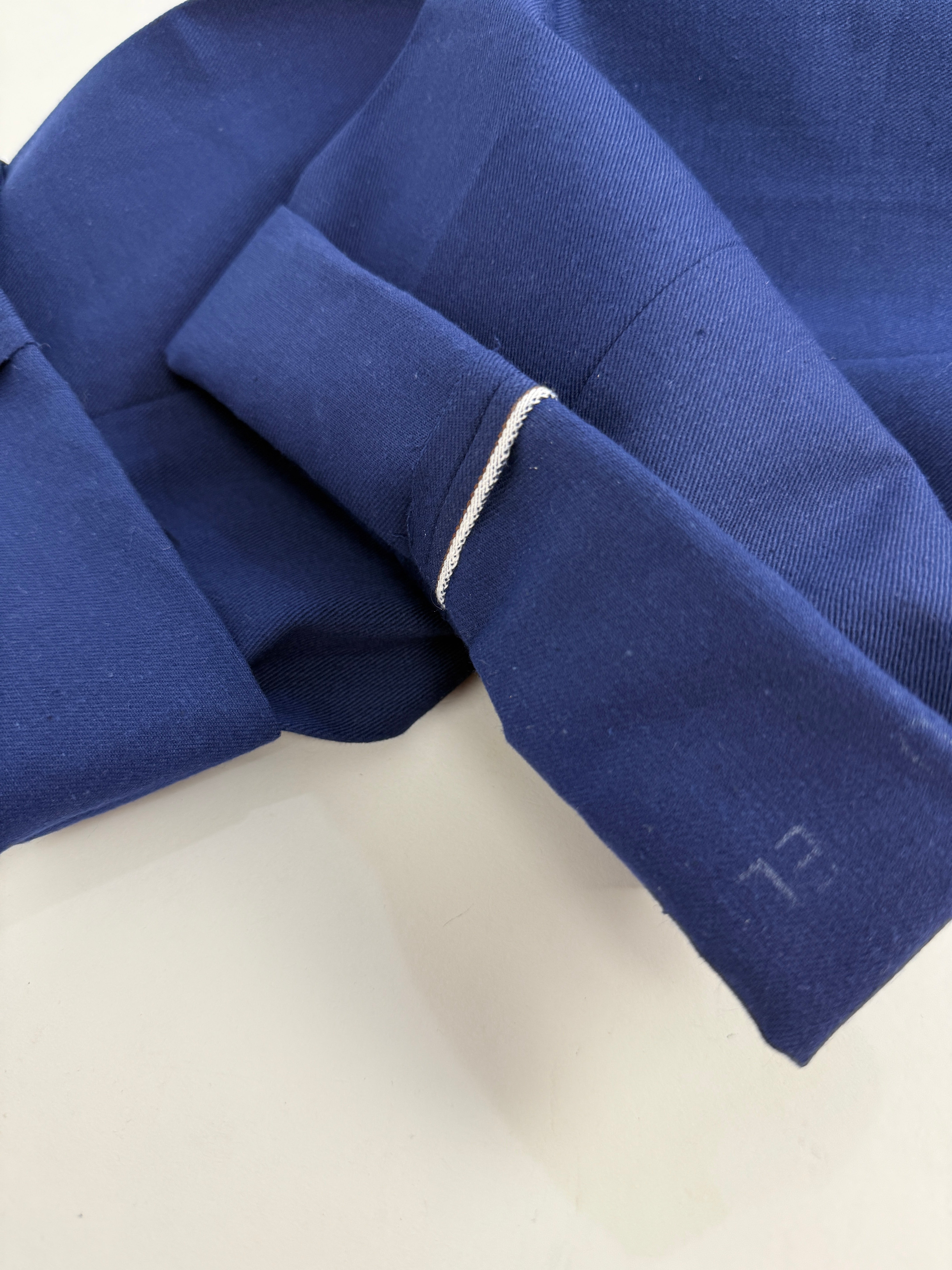 Pantaloni workwear anni ’70 blu navy in twill selvedge cimosa