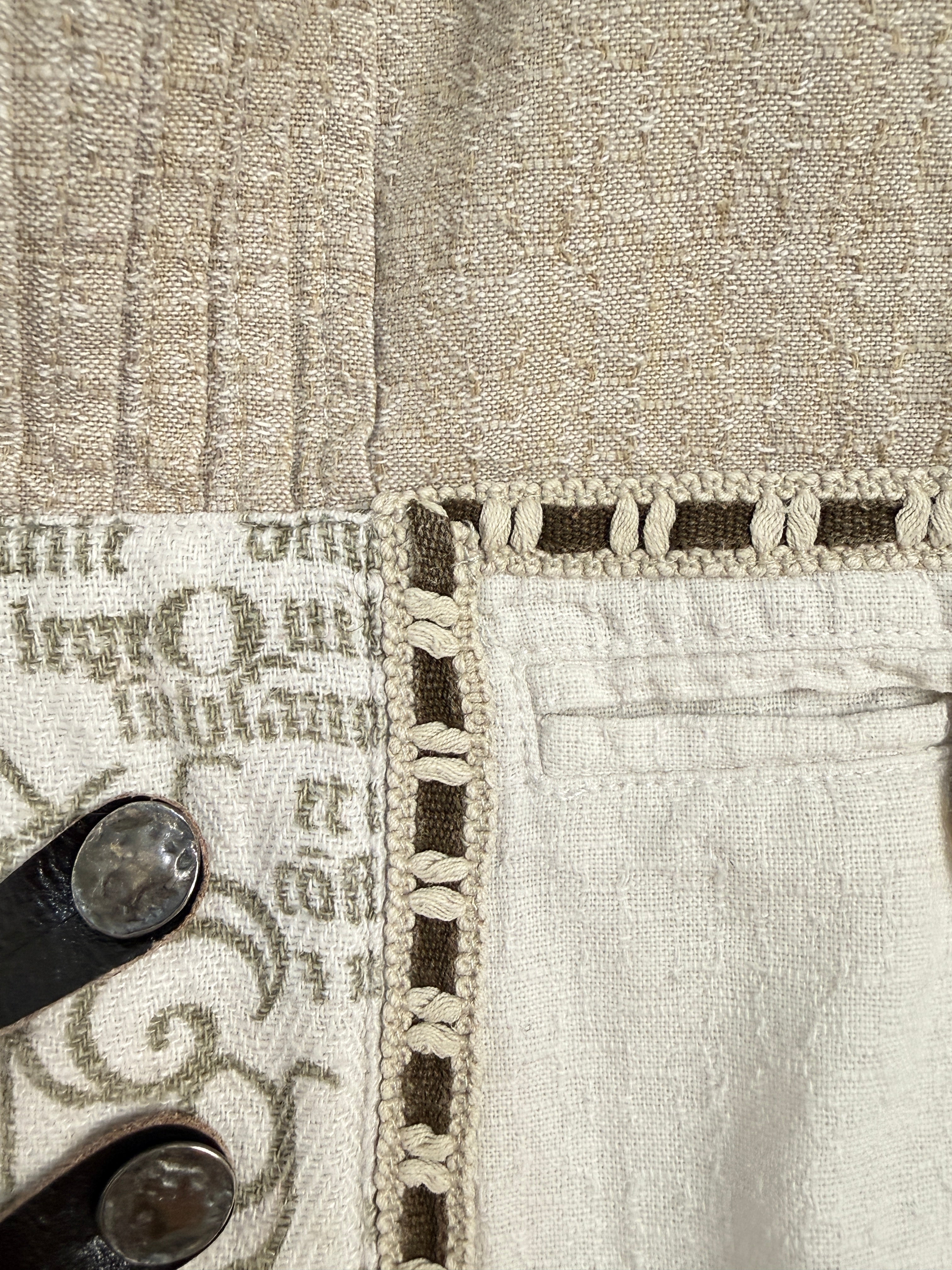 Camicia Trachten Vintage in Cotone Bianco - Taglia M