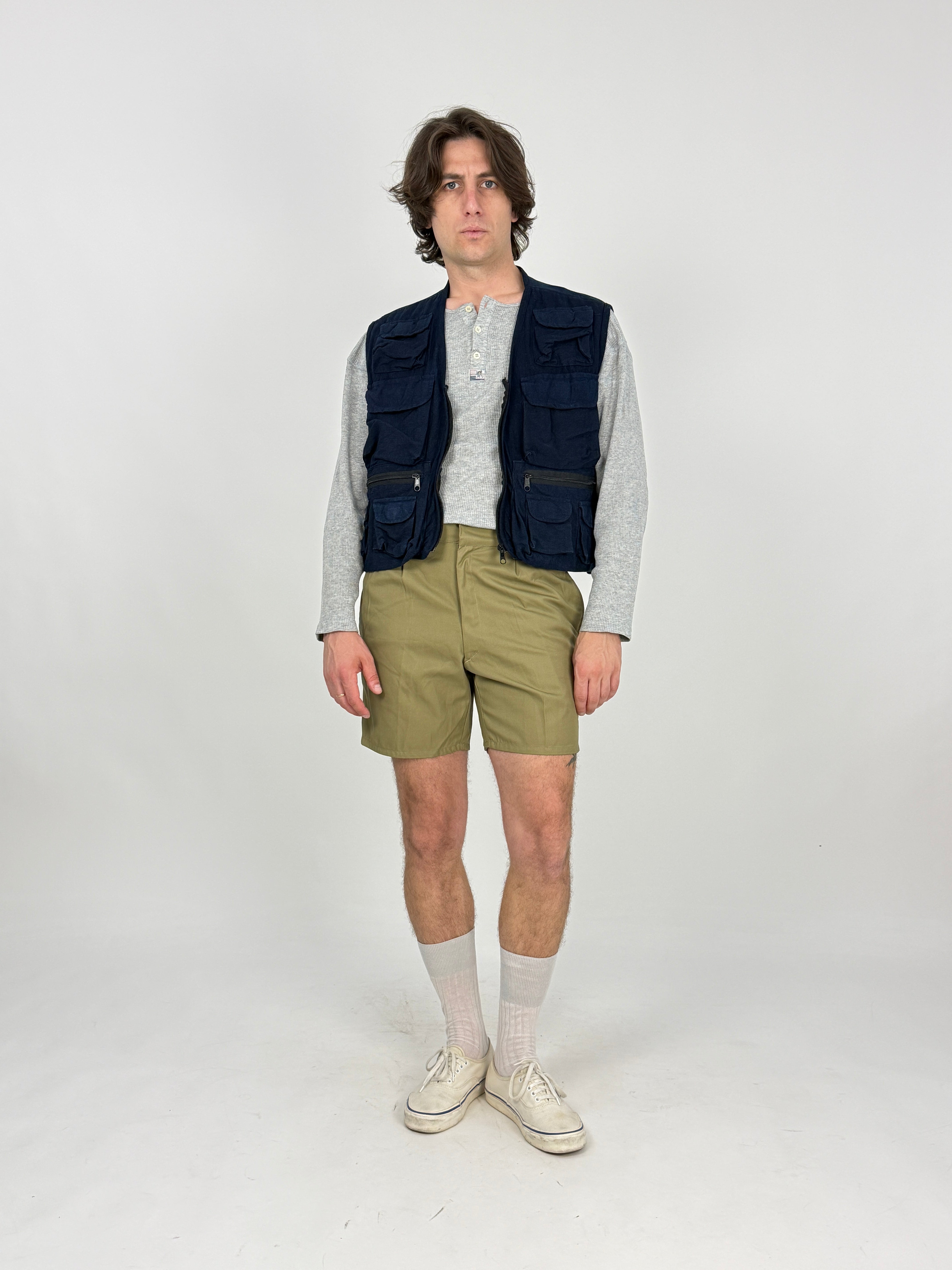 gilet work multitasca blu in cotone