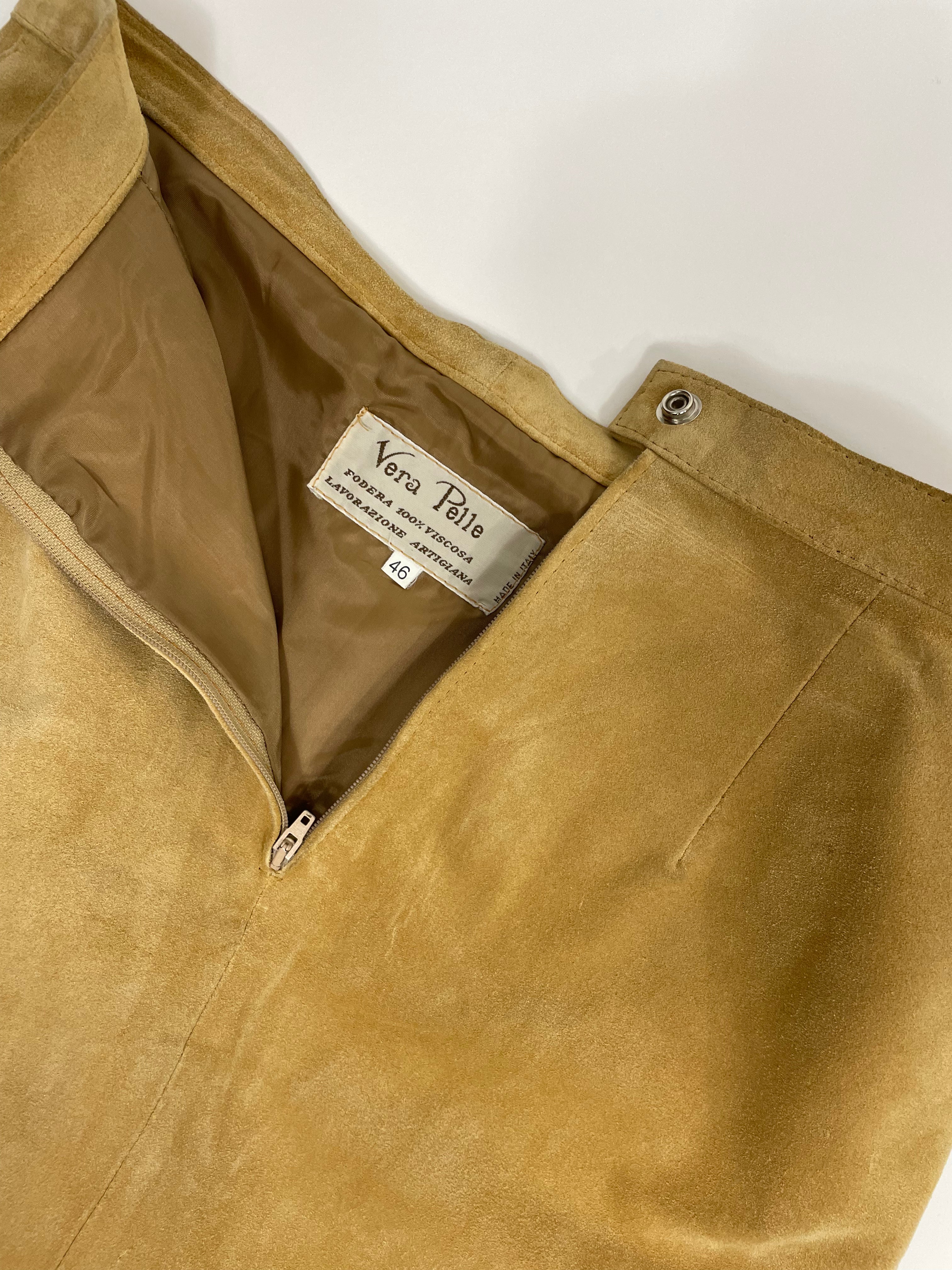 Gonna in pelle lavorazione artigiana