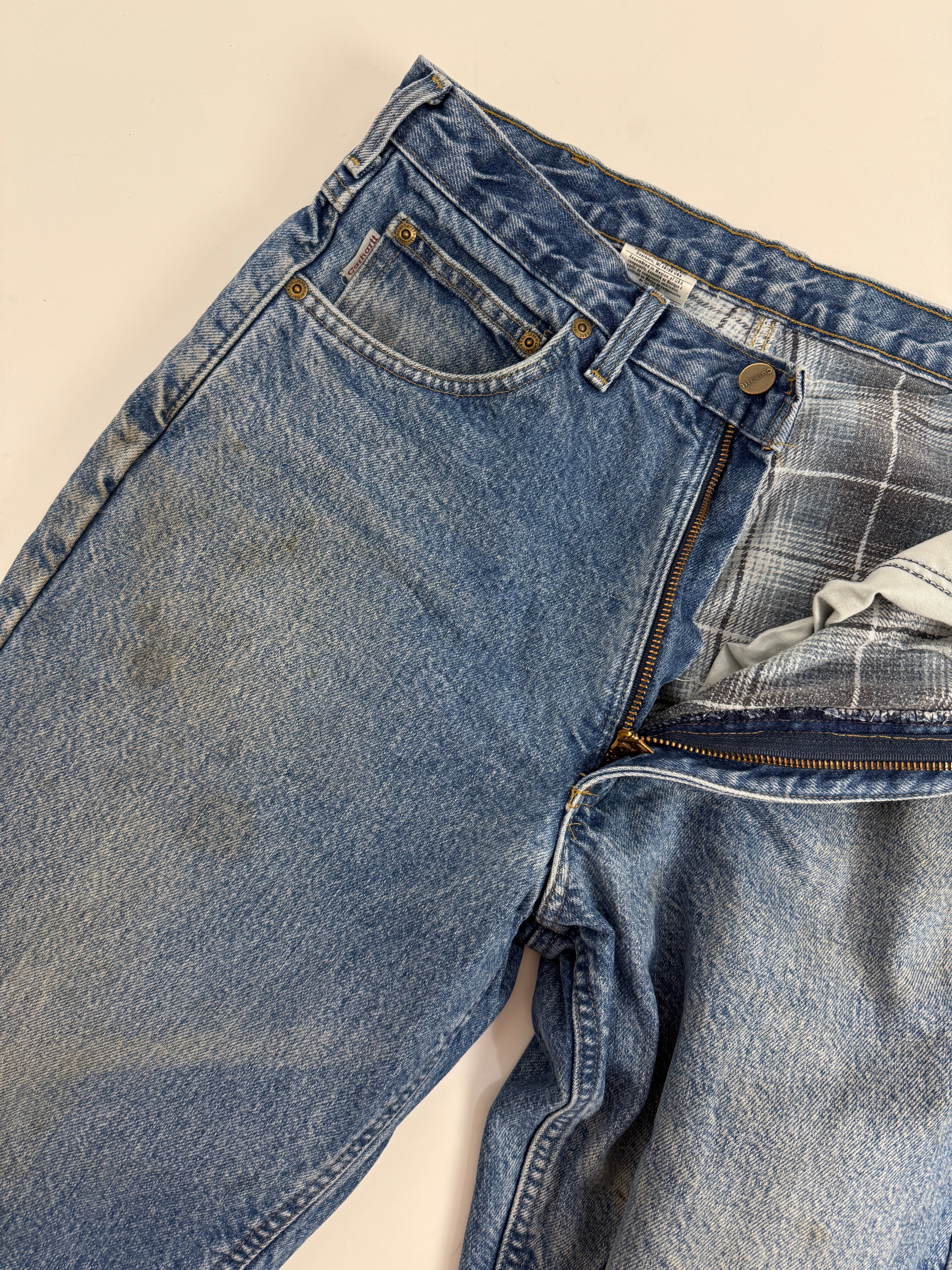 Carhartt Jeans Vintage Foderati in Flanella – Workwear Autentico Anni ’90
