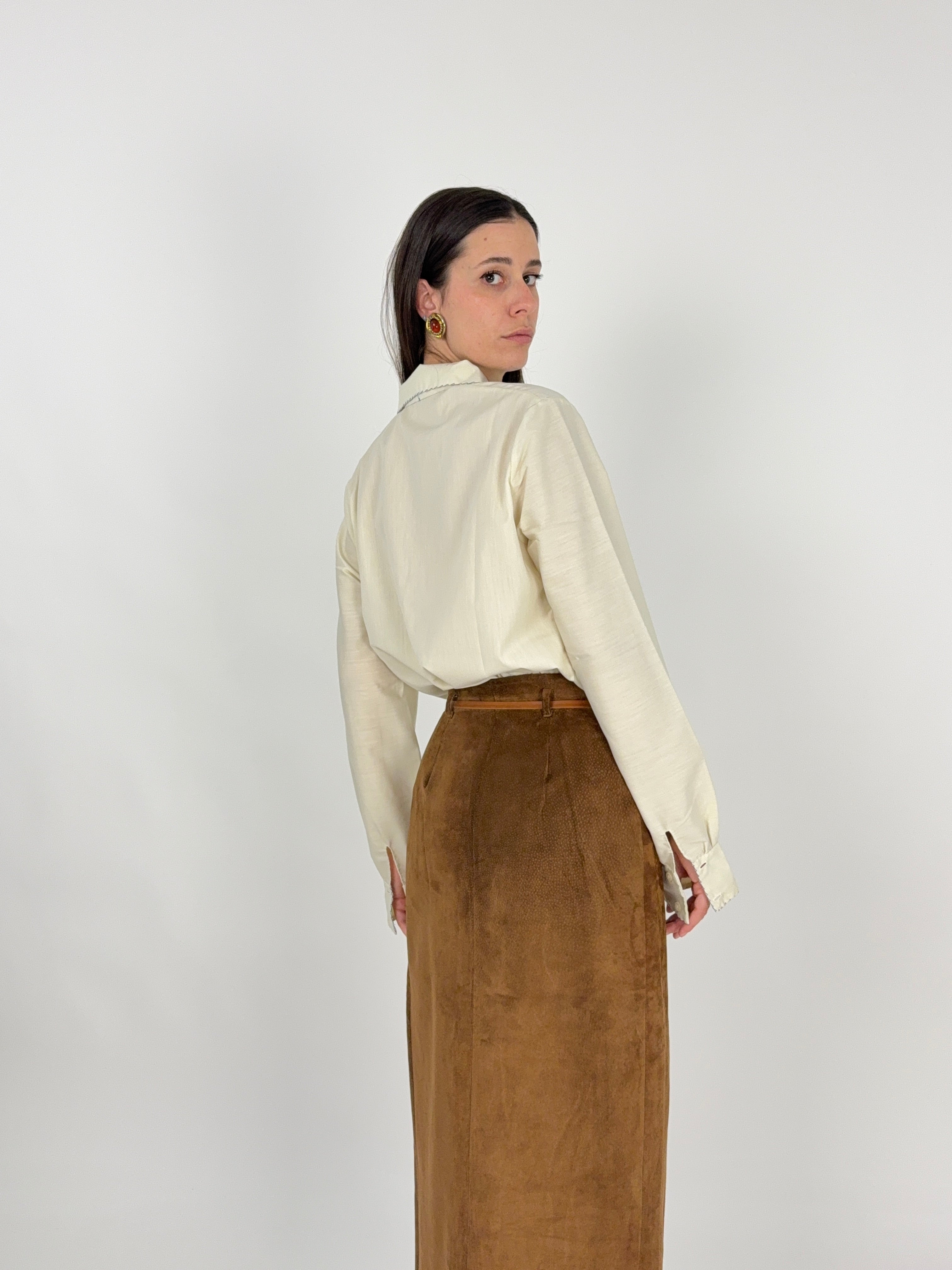 Camicia Folk Ricamata a Mano Anni '70 - Taglia L