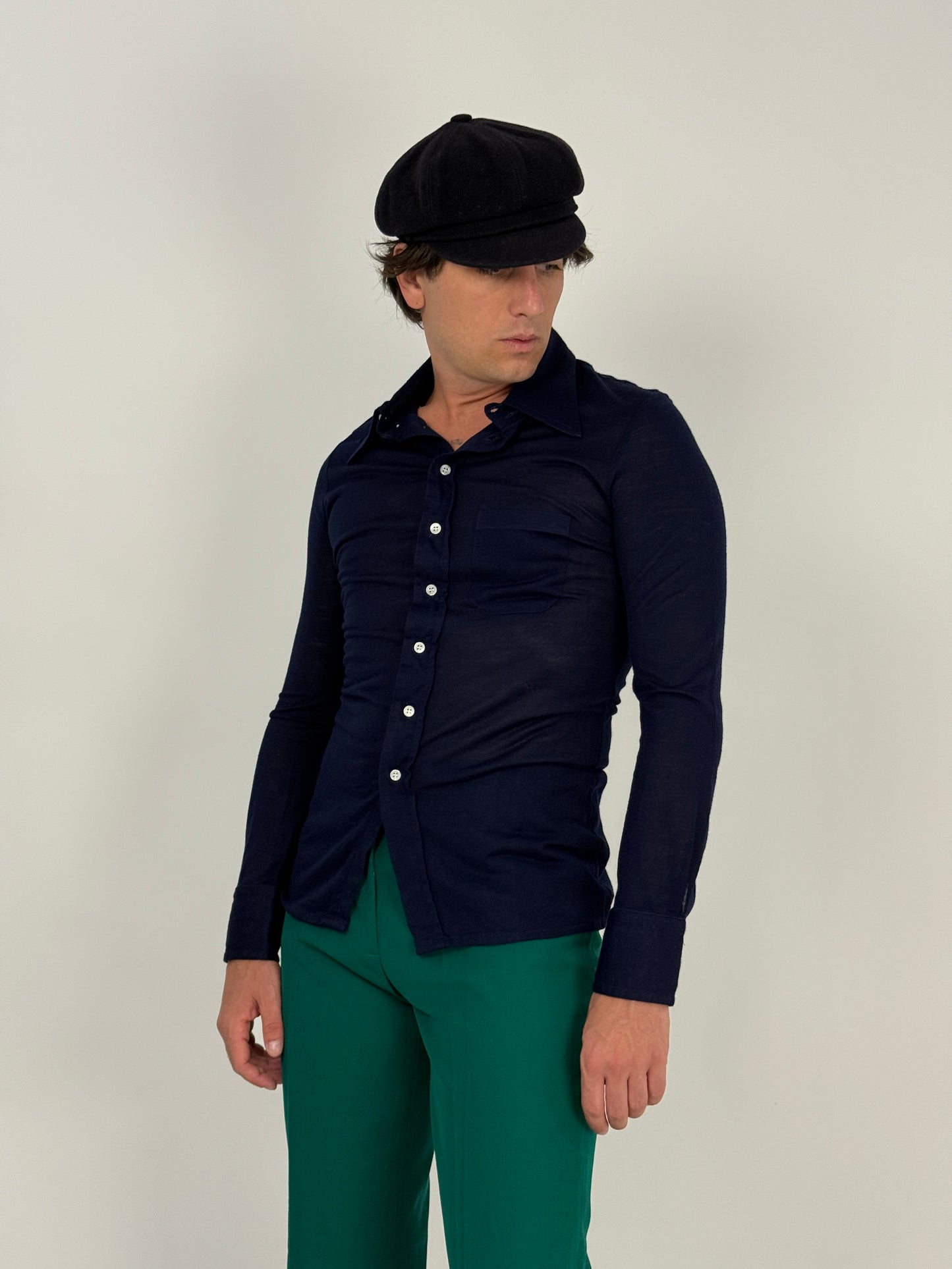Camicia in jersey navy anni ’70