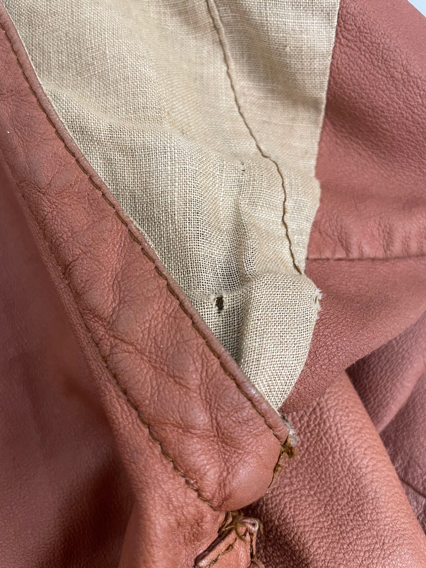 Giacca in pelle e lino anni '80