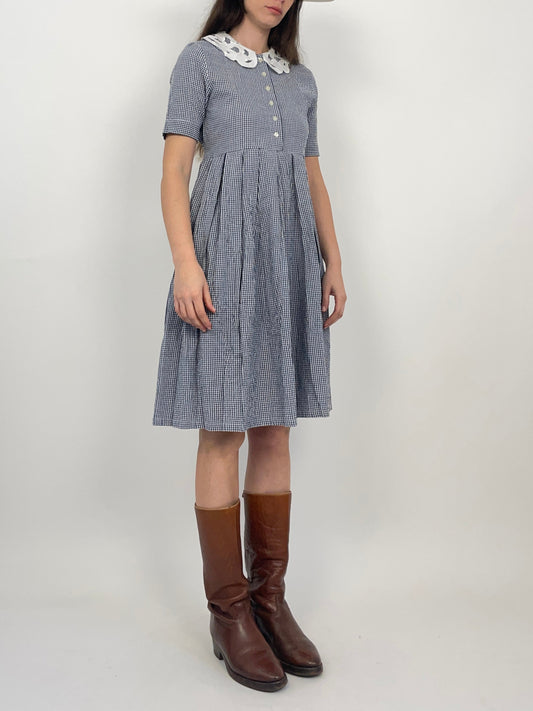 Abito corto in cotone a quadri