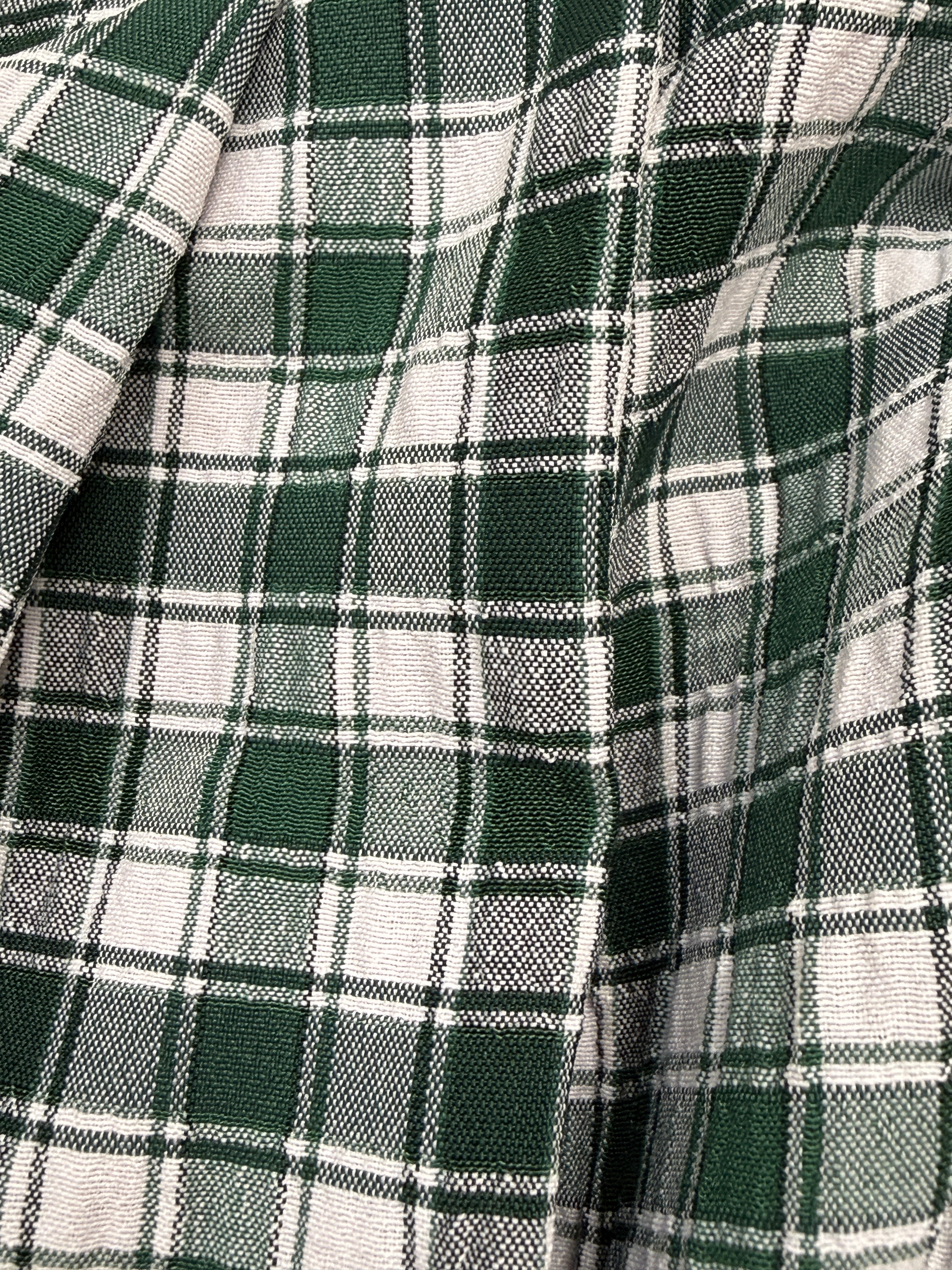 Gonna Lunga Austriaca Tartan Jacquard Verde e Bianco Anni '80 - Taglia 44