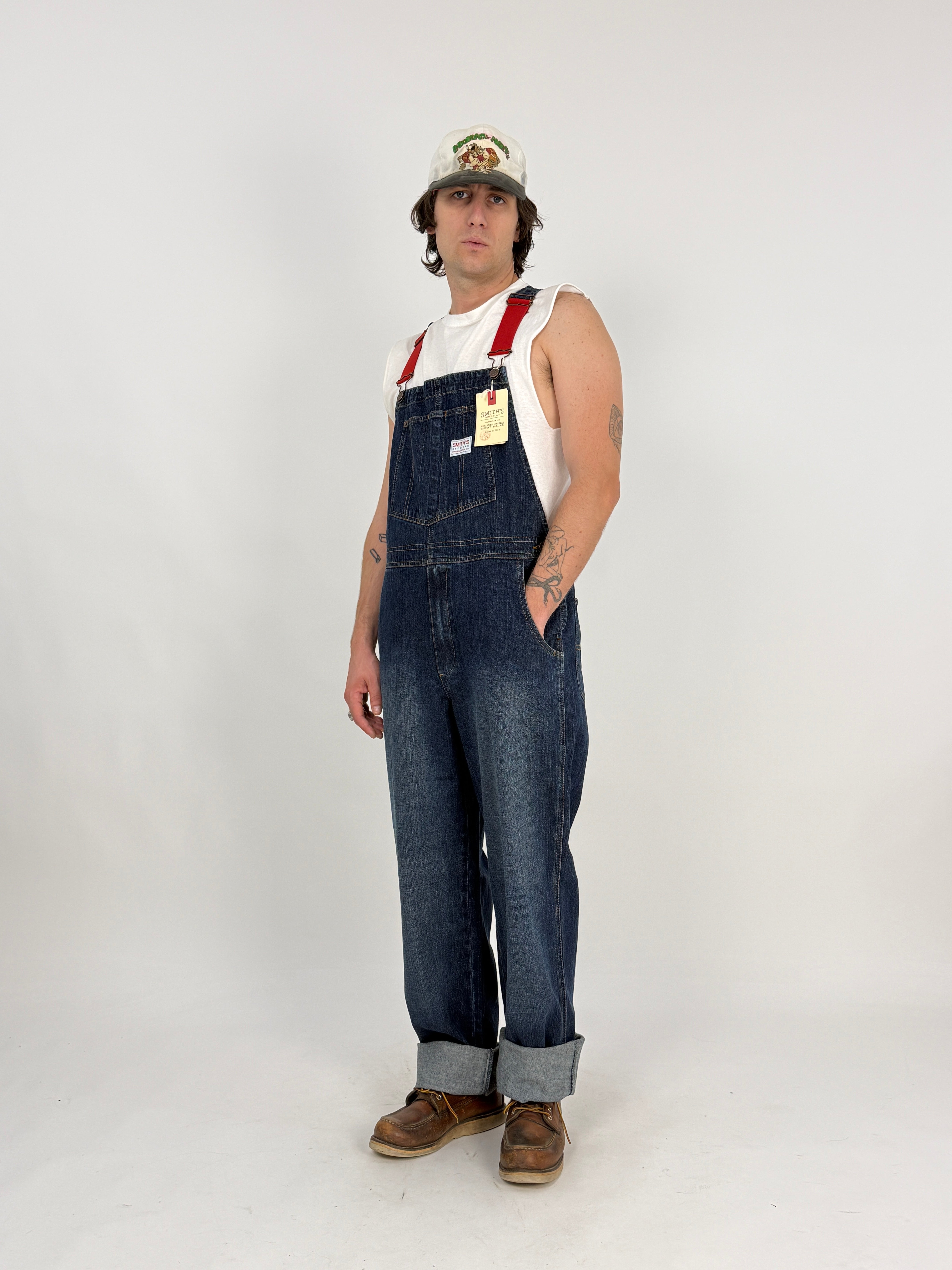 Salopette vintage Smith's American denim blu - vista frontale