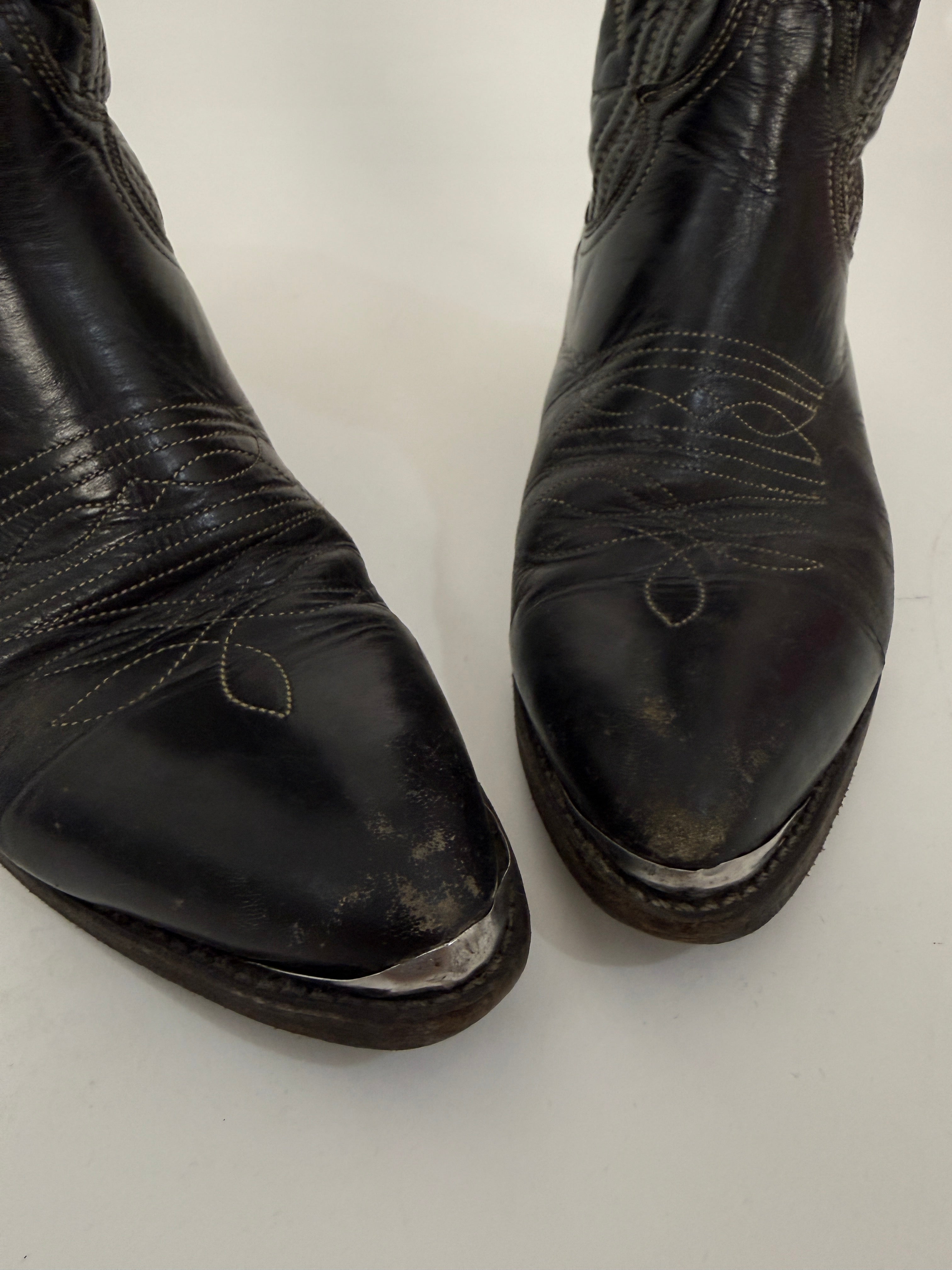 Stivali western vintage Loblan - vista laterale gambale alto
