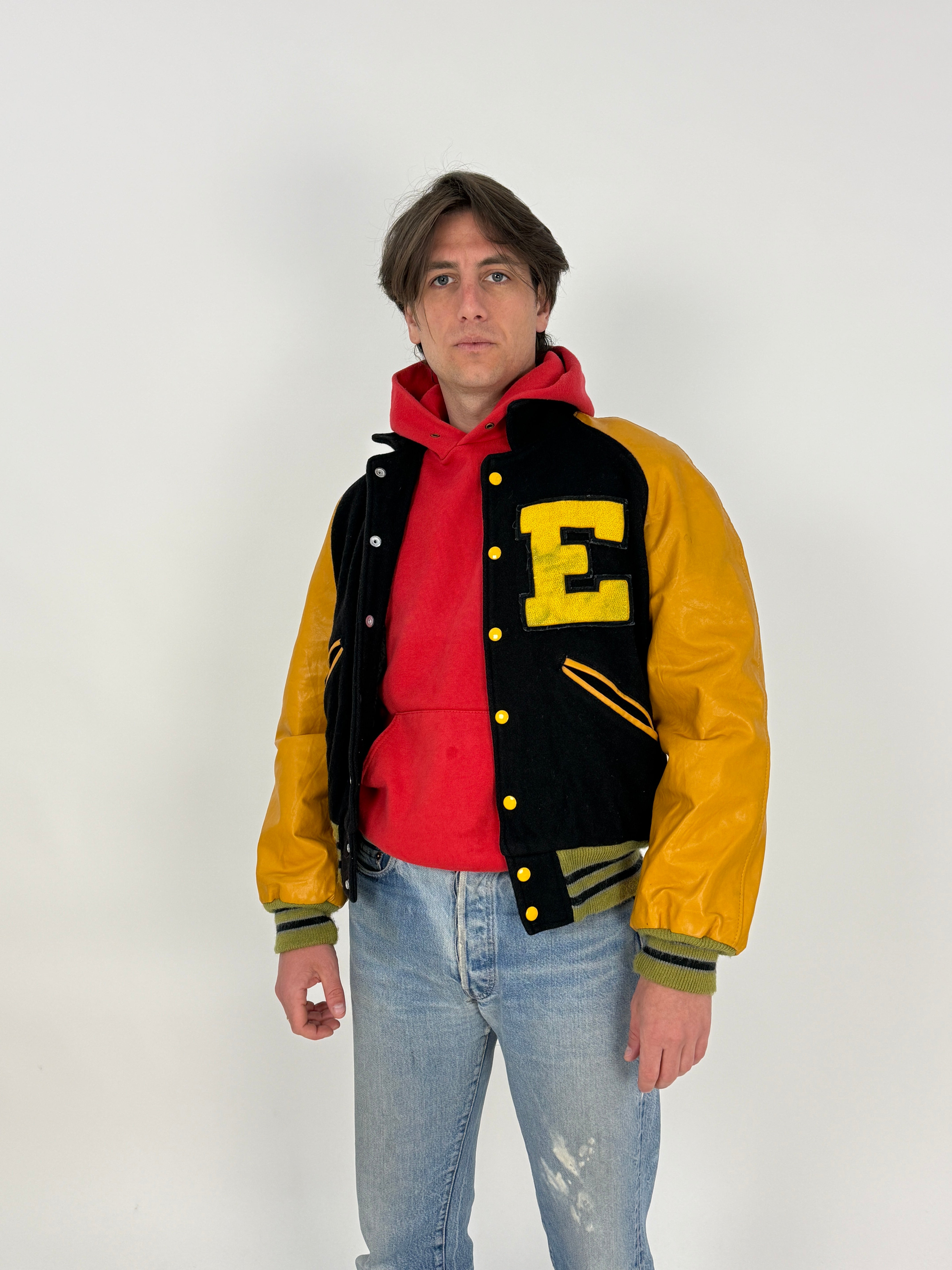 varsity jacket made in usa anni '60 giallo e nero