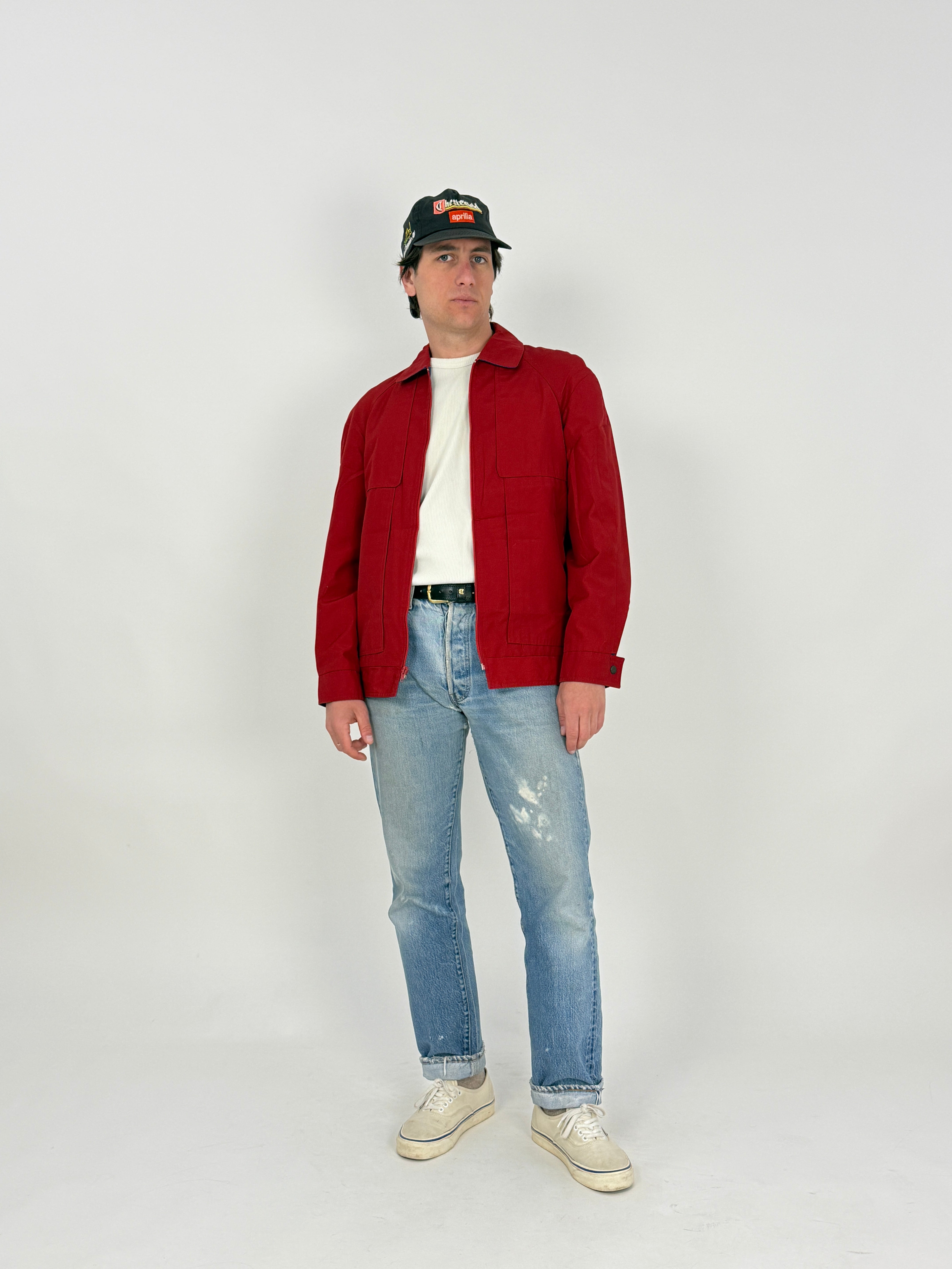 Giubbotto London Fog anni '70 in cotone rosso