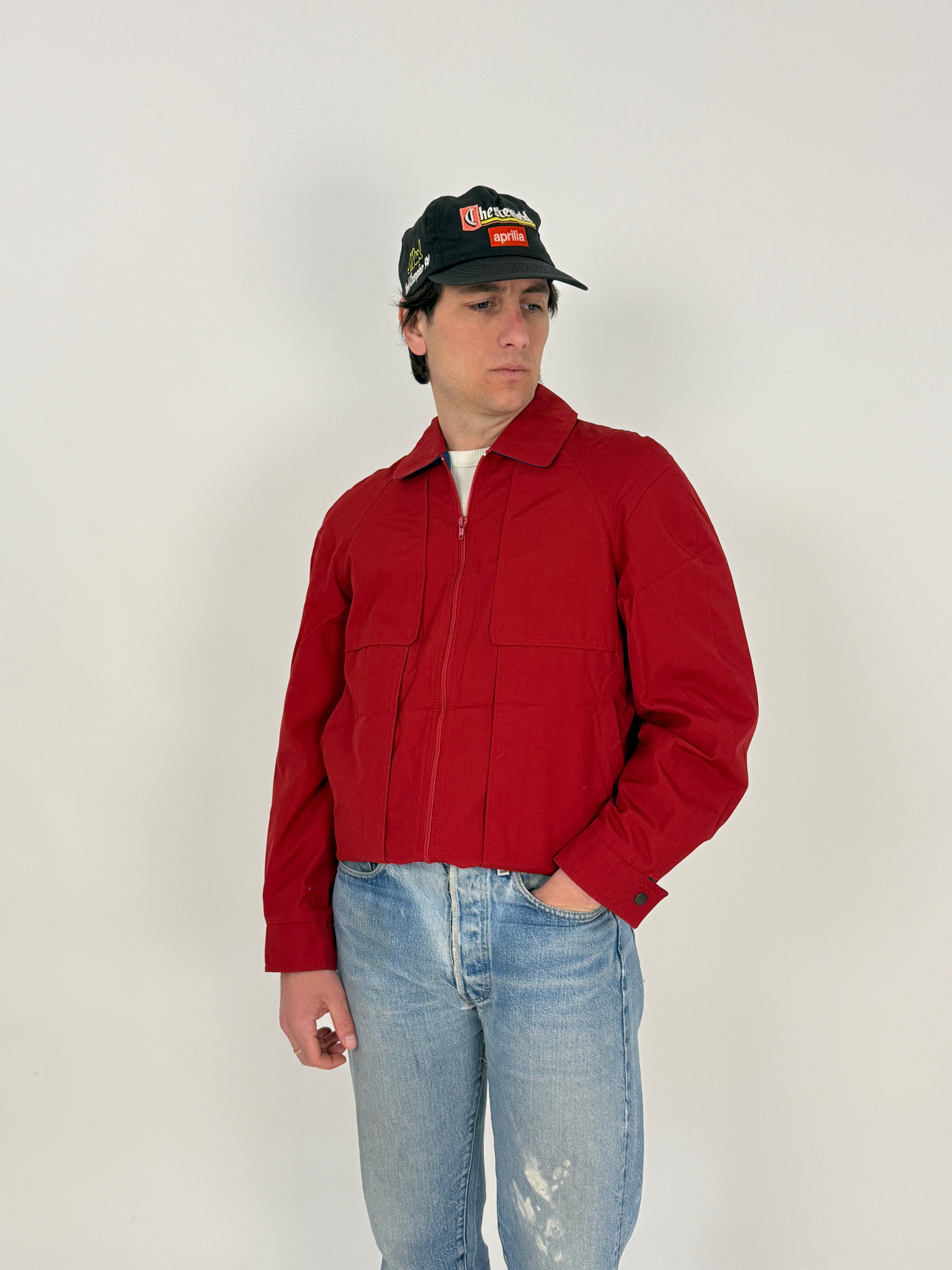 Giubbotto London Fog anni '70 in cotone rosso