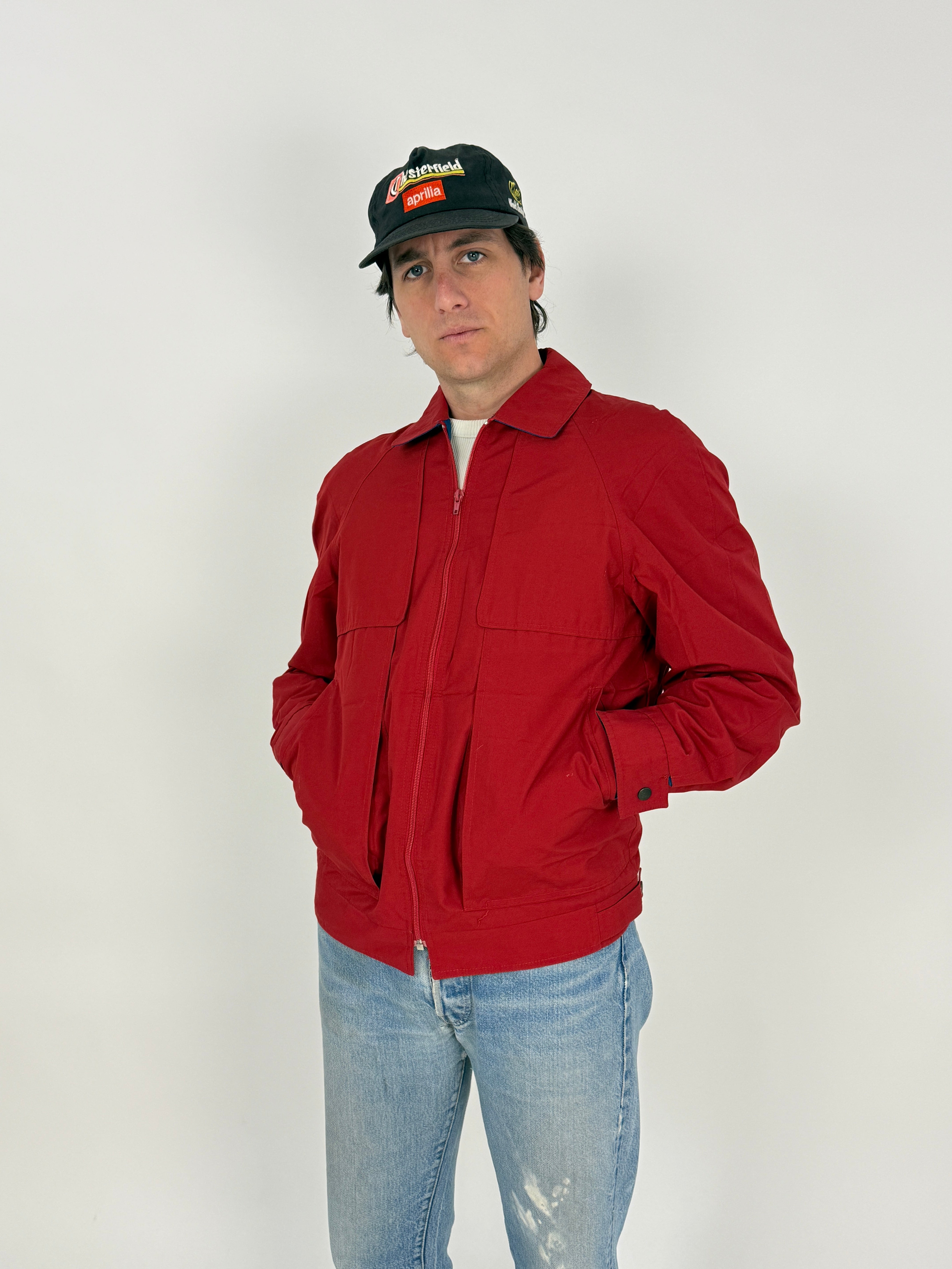 Giubbotto London Fog anni '70 in cotone rosso