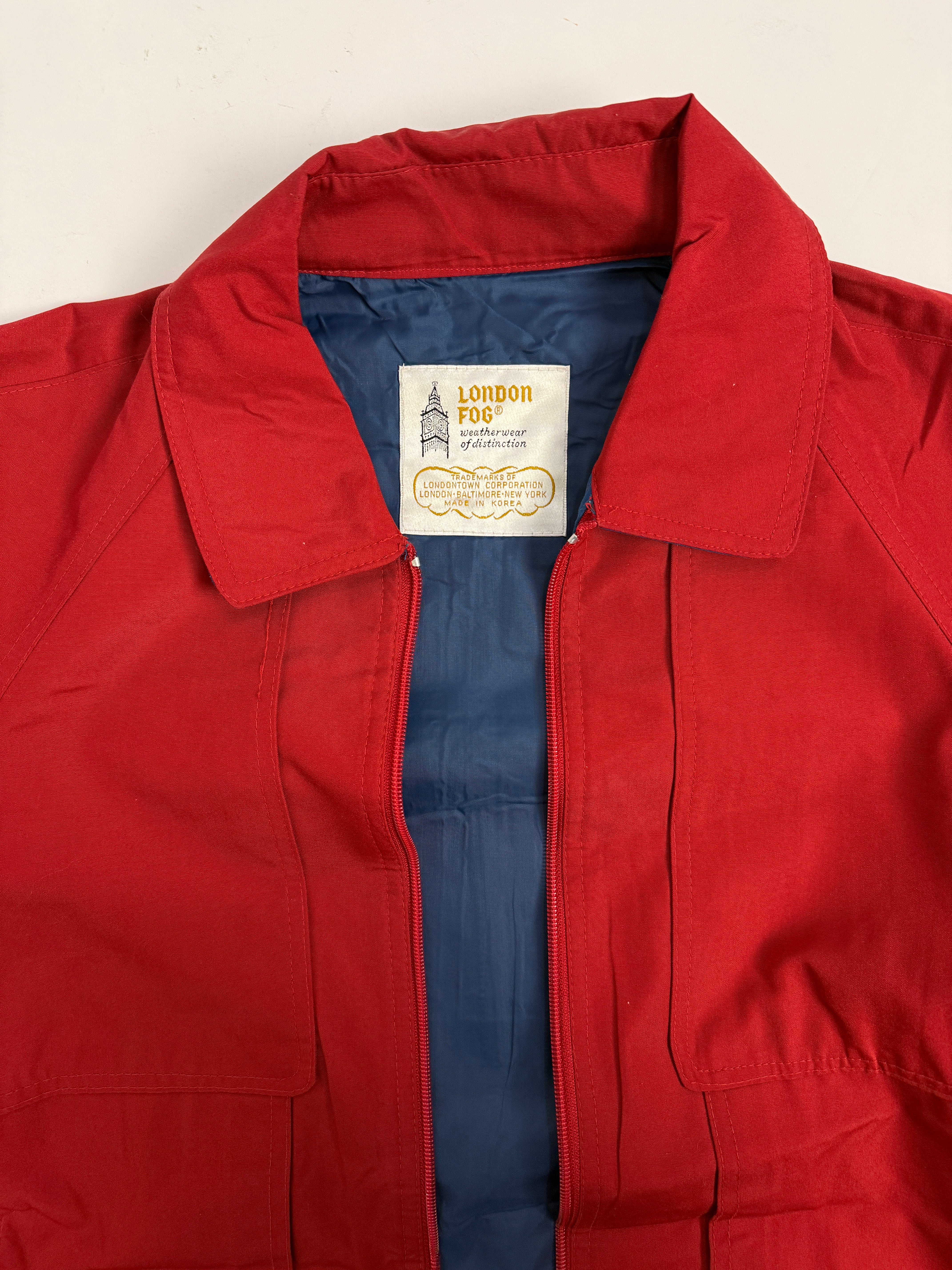 Giubbotto London Fog anni '70 in cotone rosso