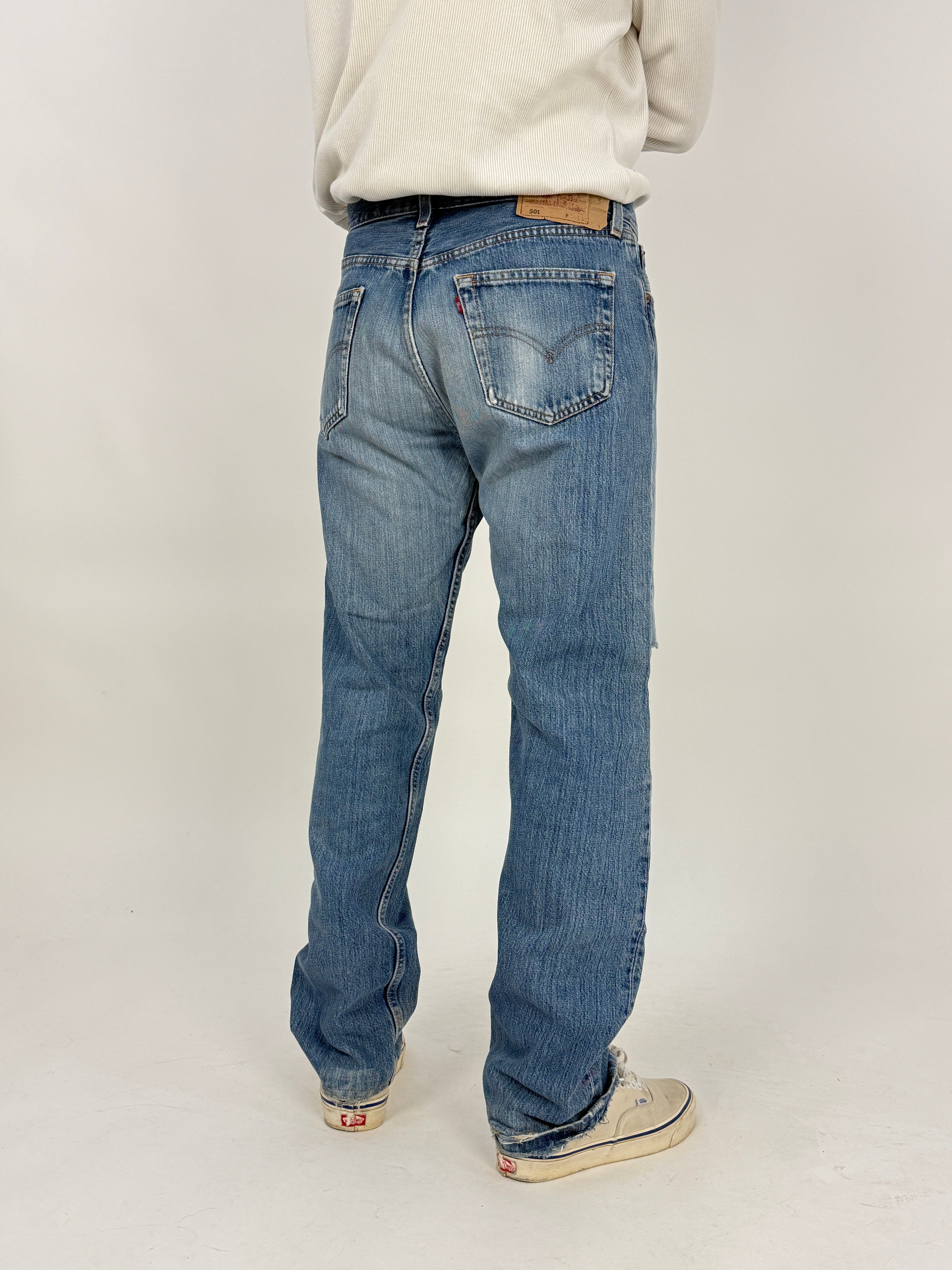 jeans levi's 501 made in U.S.A. vintage taglia 48/50 Uomo, blu denim