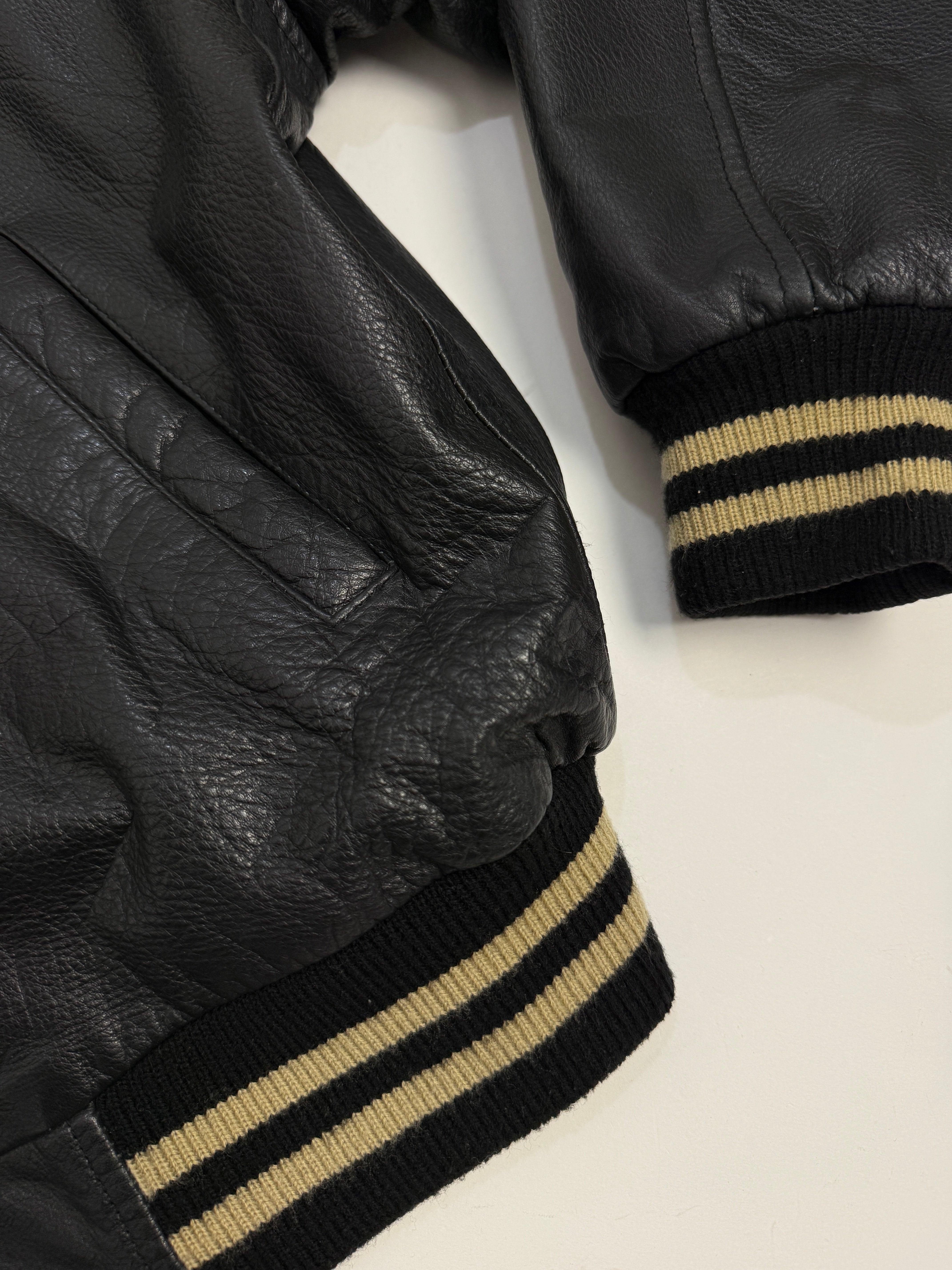 Bomber in vera pelle nera anni '90