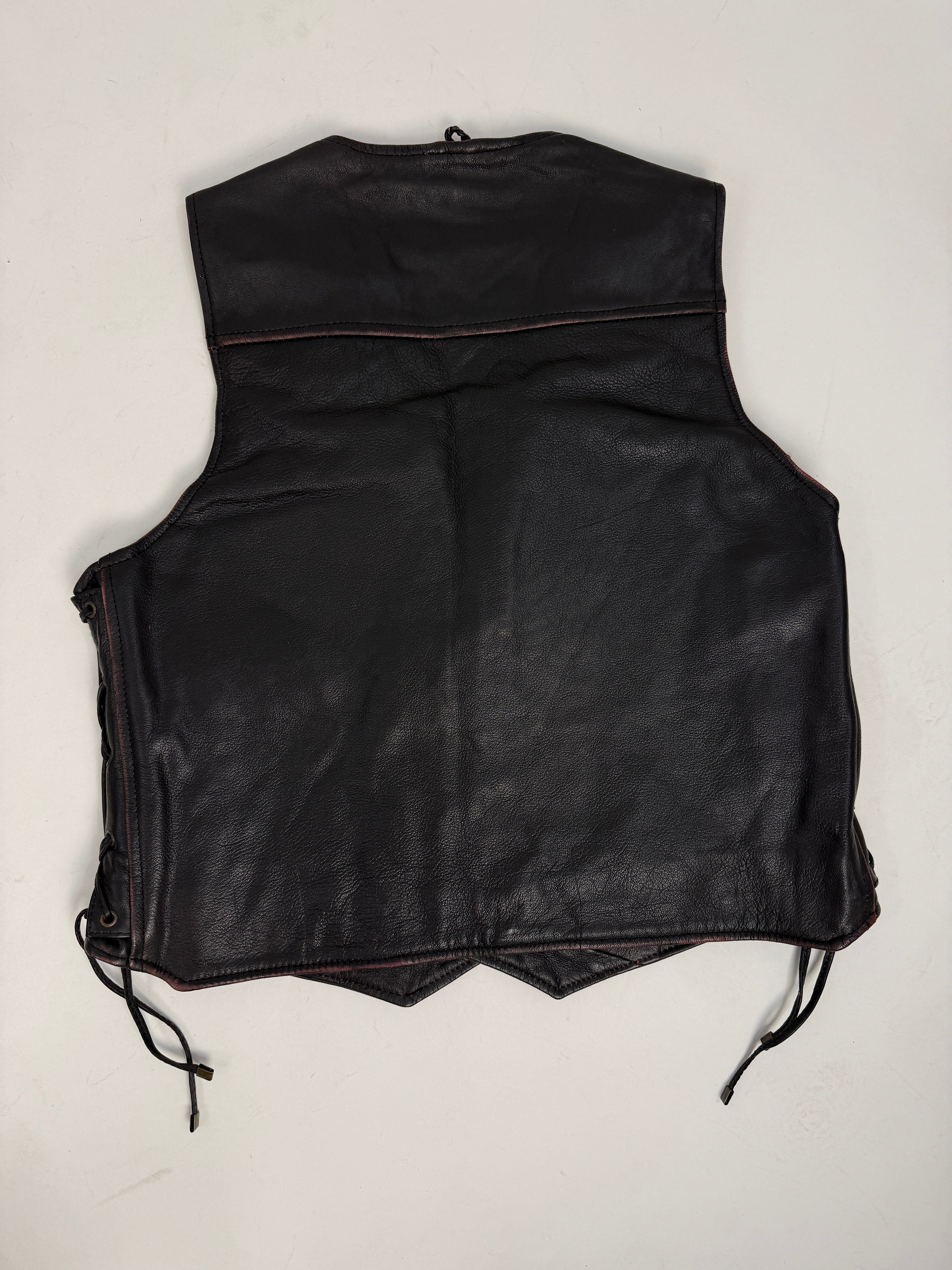 Gilet Biker Vintage in Vera Pelle - Taglia L