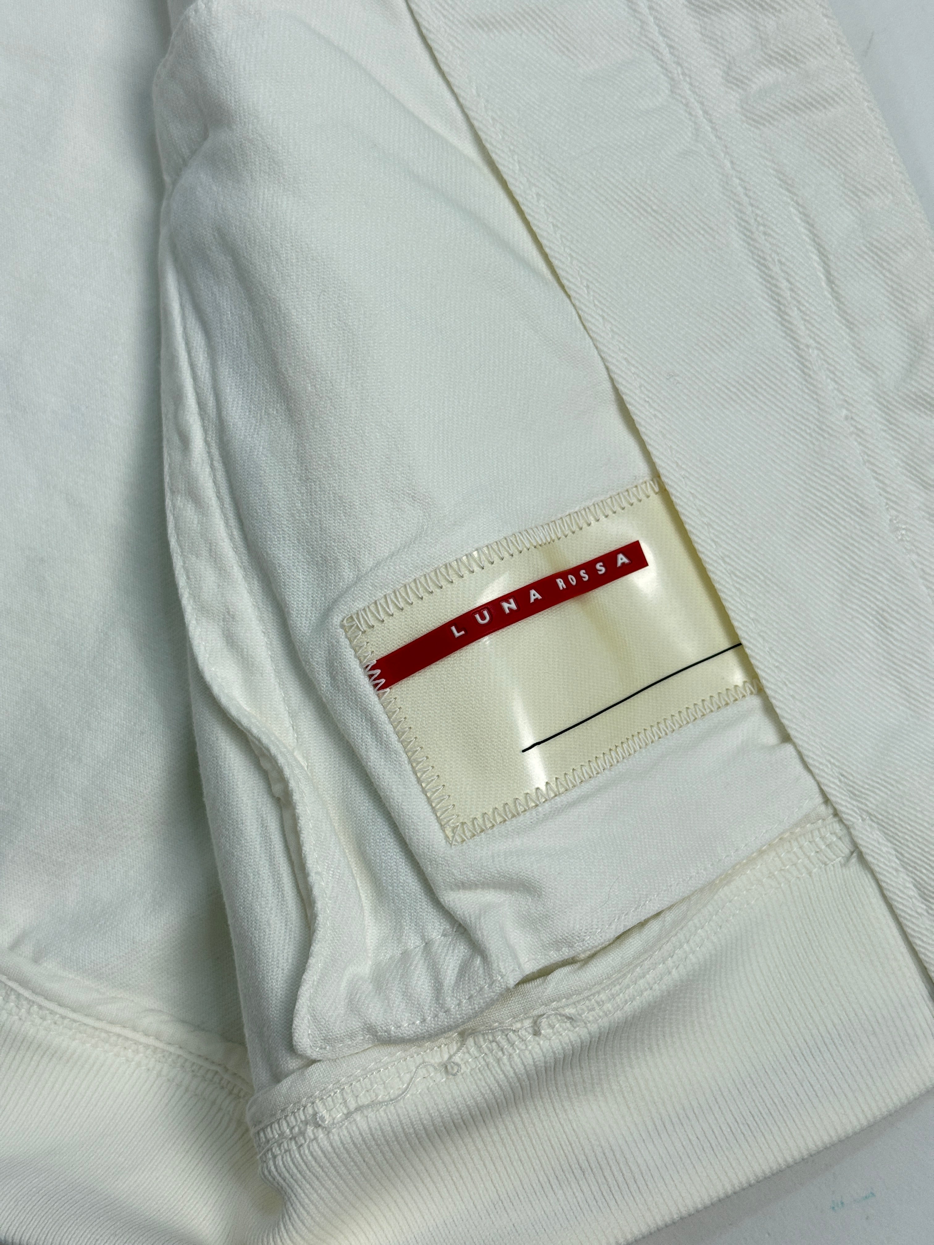 Gilet Vintage Prada Luna Rossa Bianco in Denim – America's Cup Anni 2000 - Taglia M/L