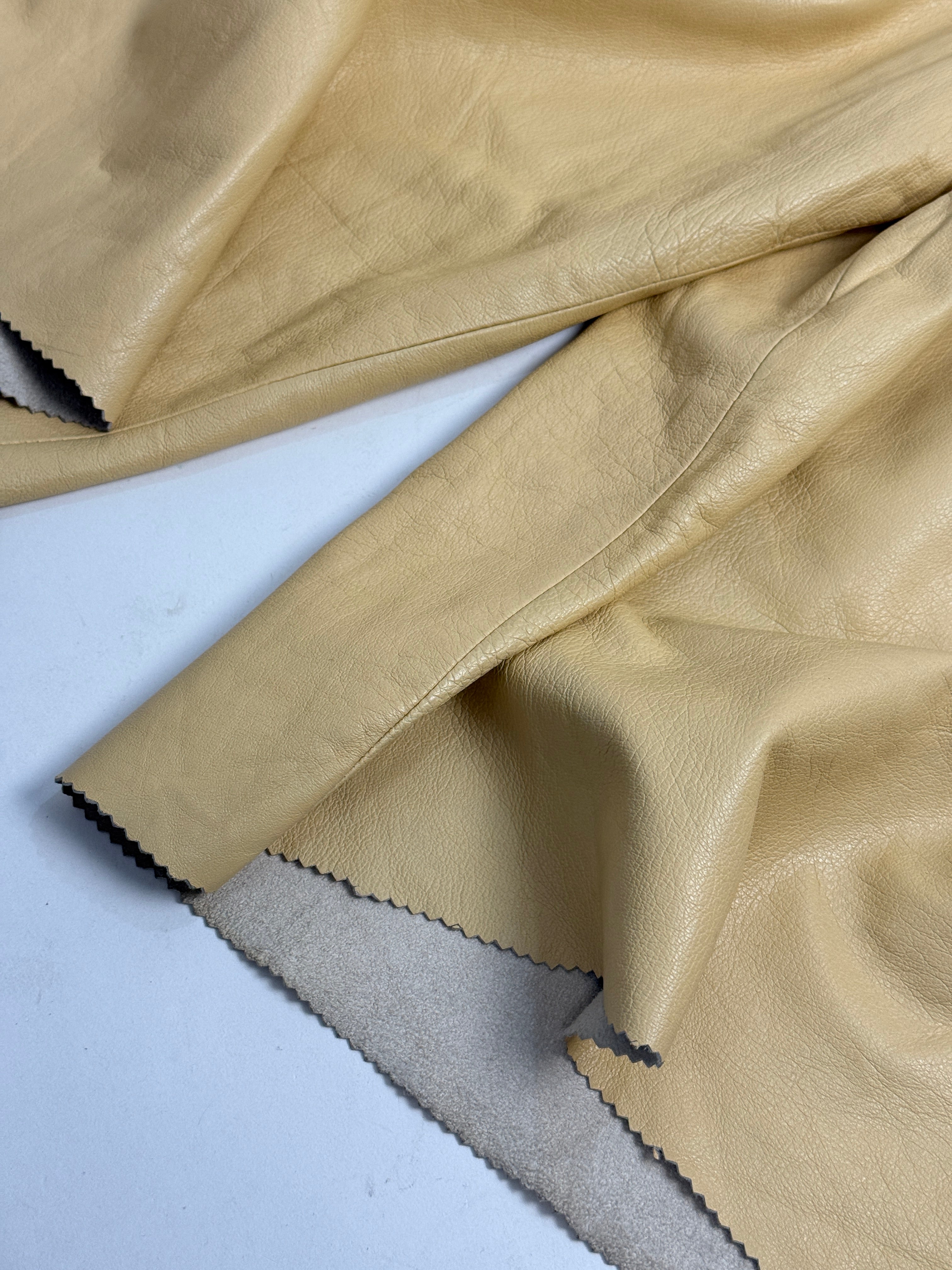 Bermuda in Vera Pelle Beige Anni '70/'80 - Taglia 38/XS