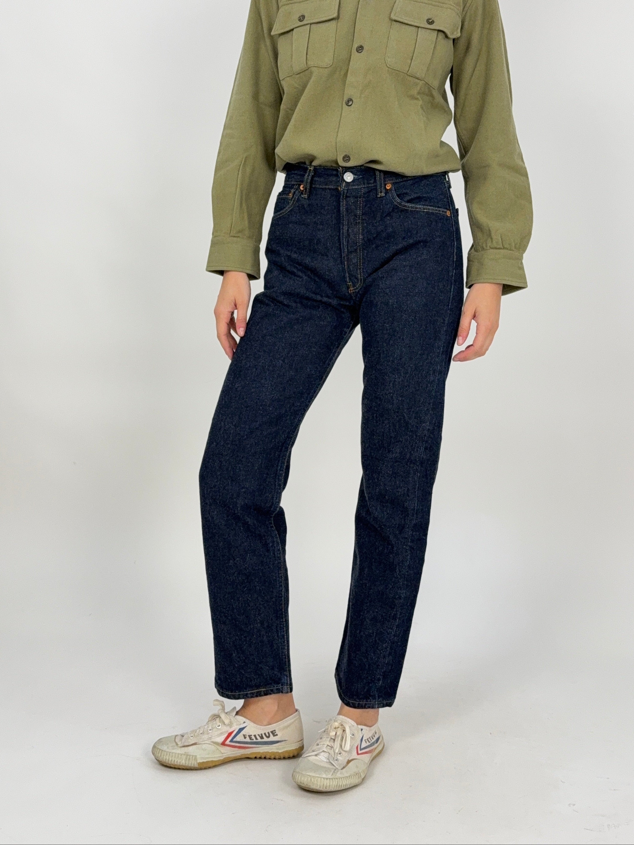 jeans levi's 501 W30 L30 in denim blu da donna