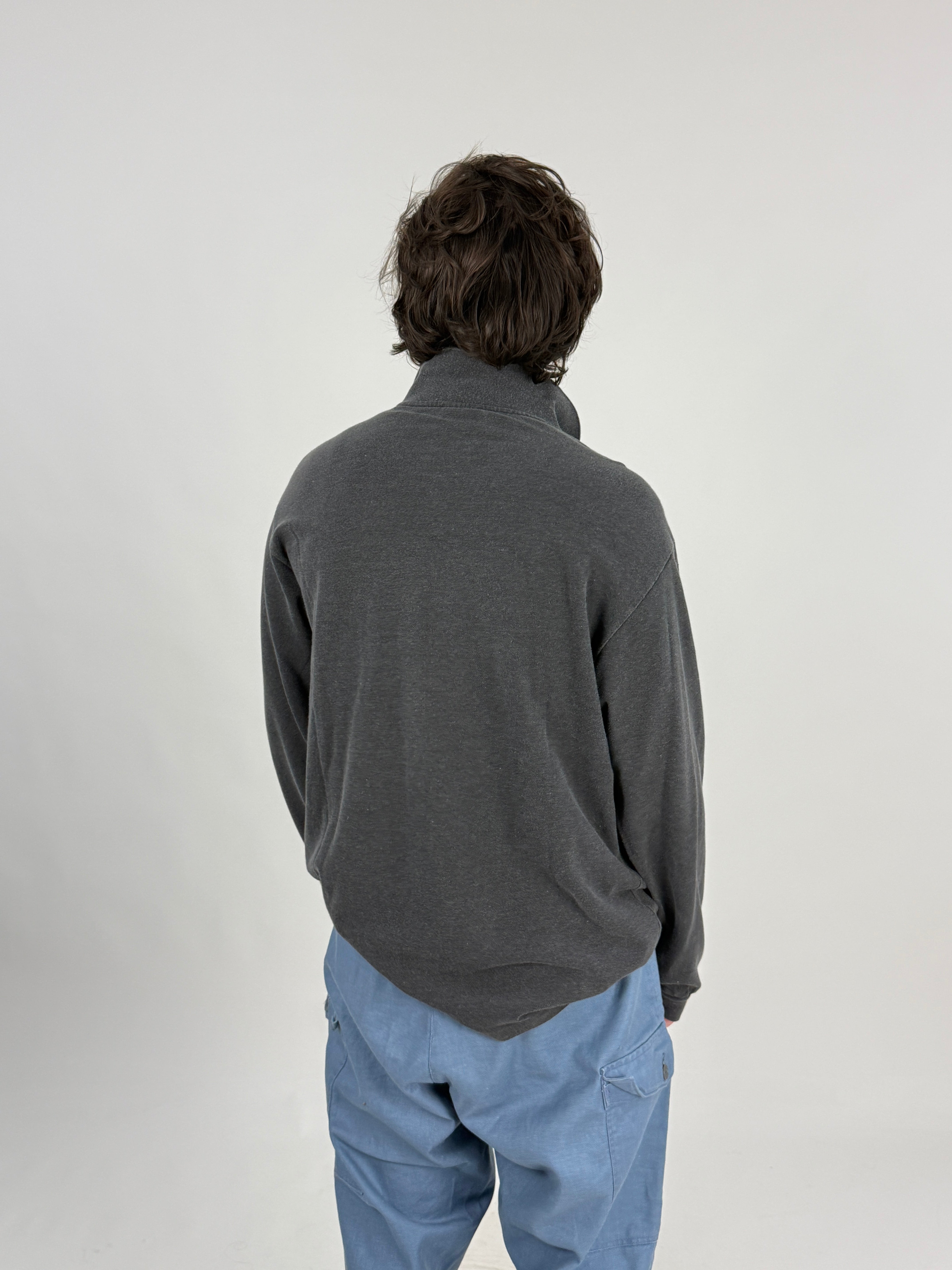 Polo Lacoste vintage manica lunga grigia - fronte