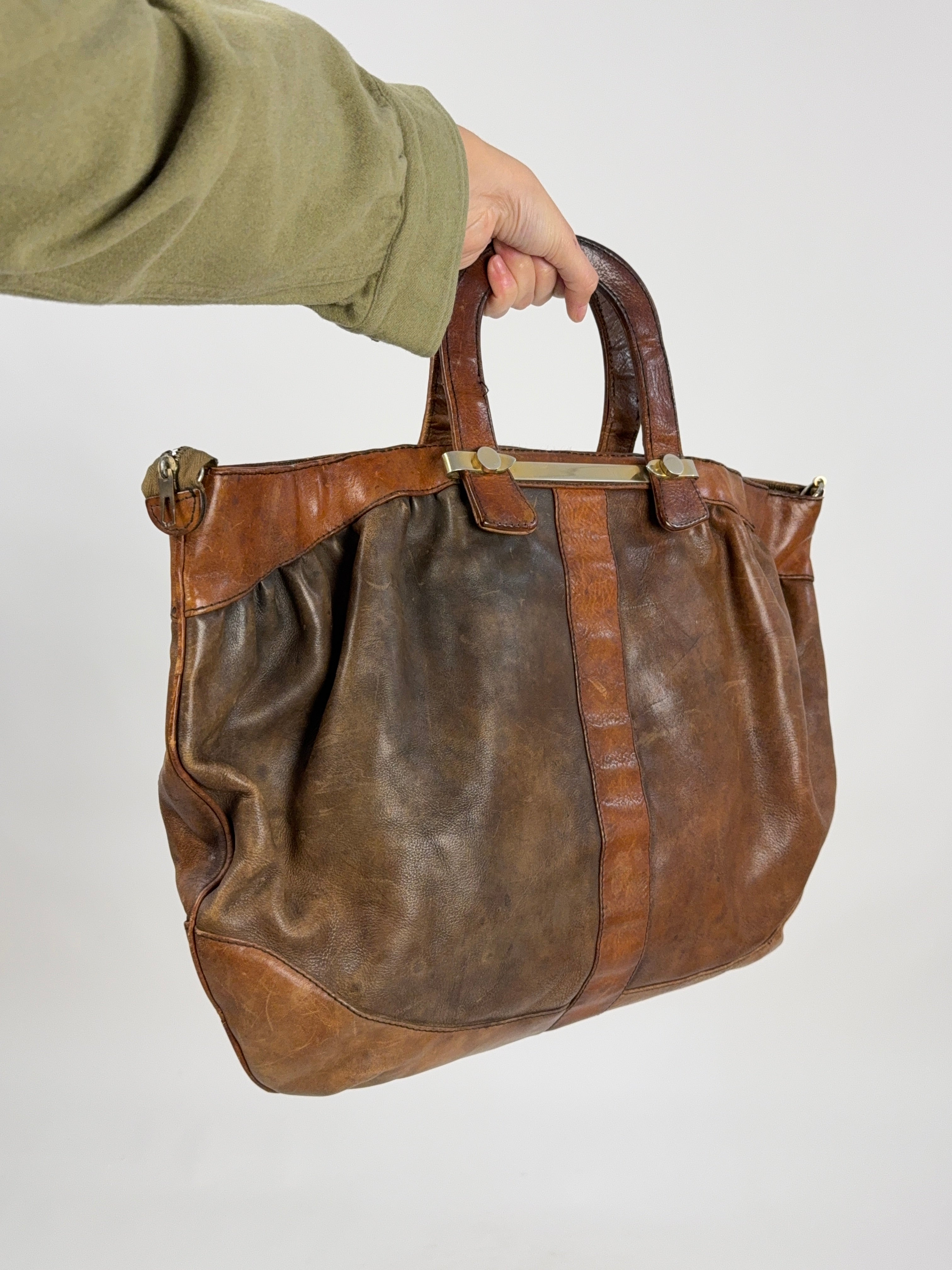 Borsa vintage in pelle marrone - Gabbrielli