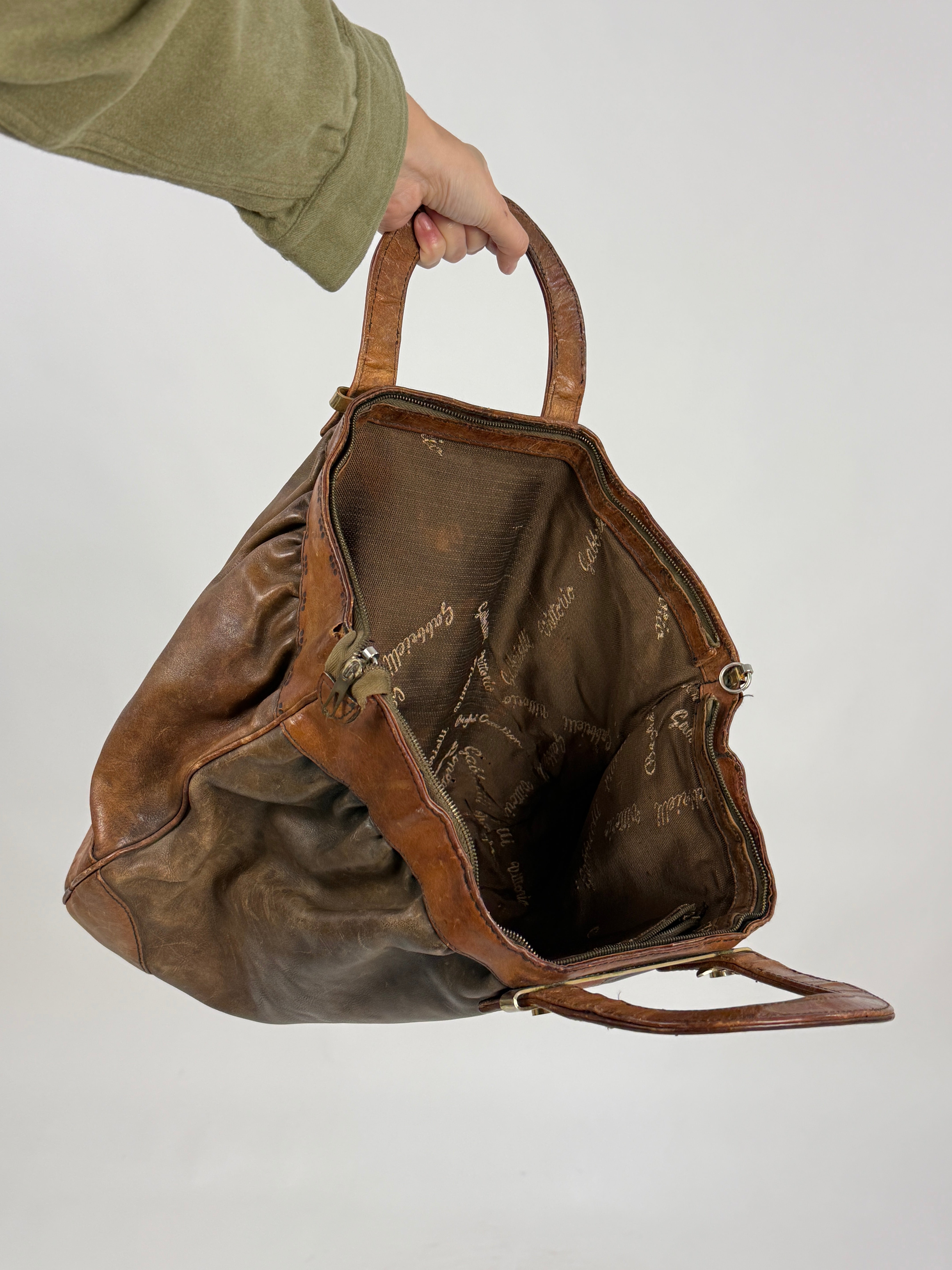 Borsa vintage in pelle marrone - Gabbrielli