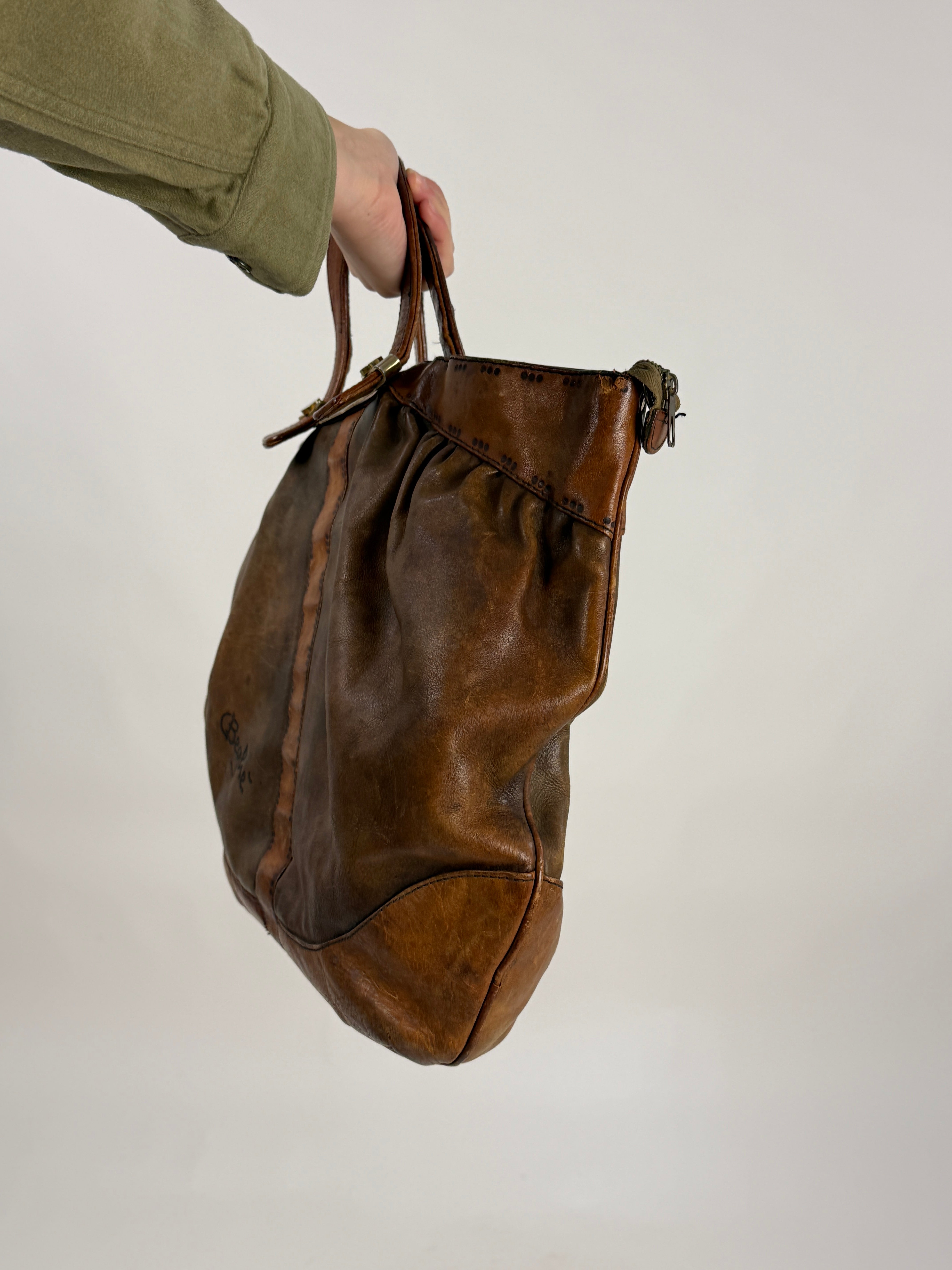 Borsa vintage in pelle marrone - Gabbrielli