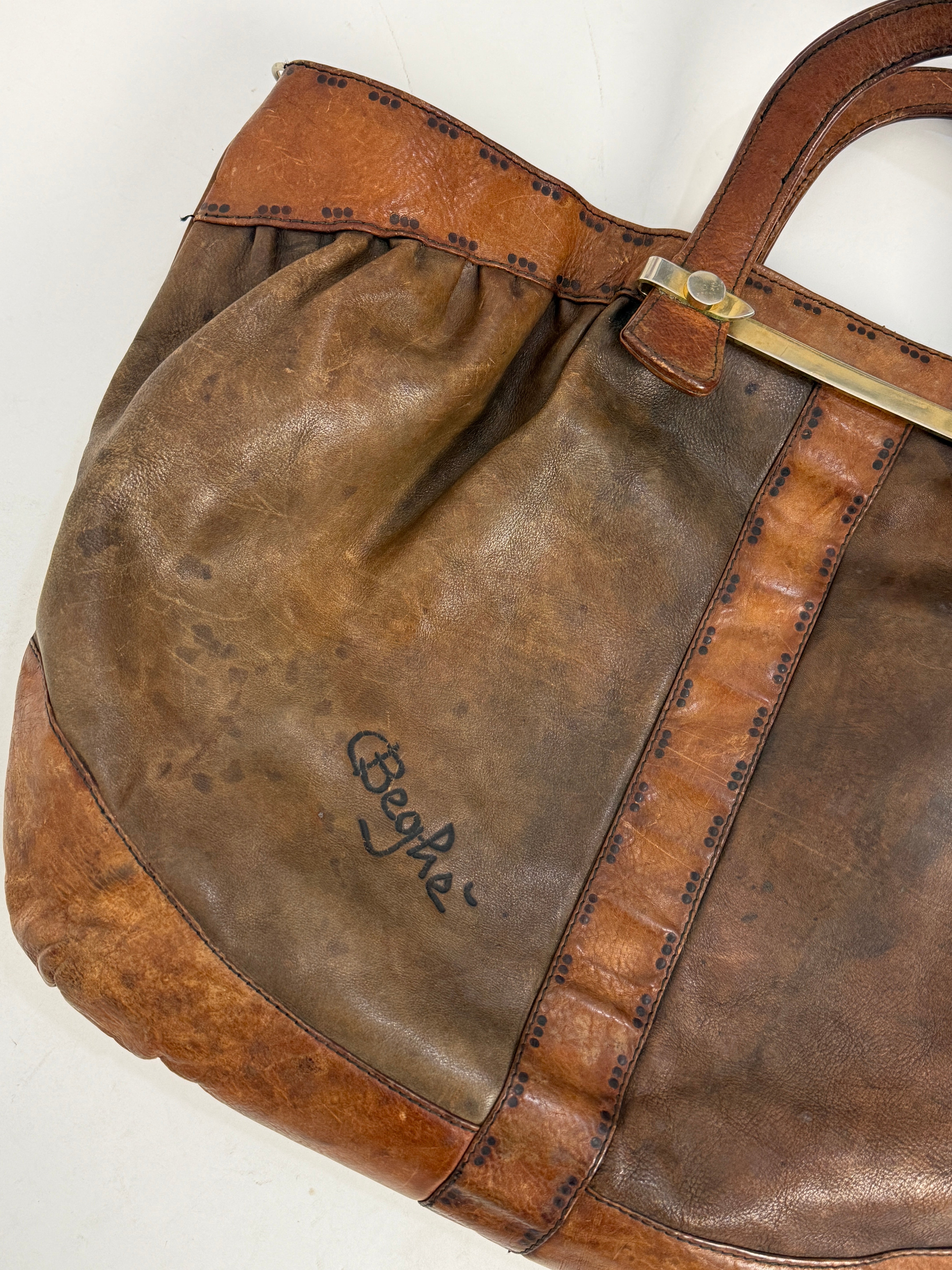 Borsa vintage in pelle marrone - Gabbrielli